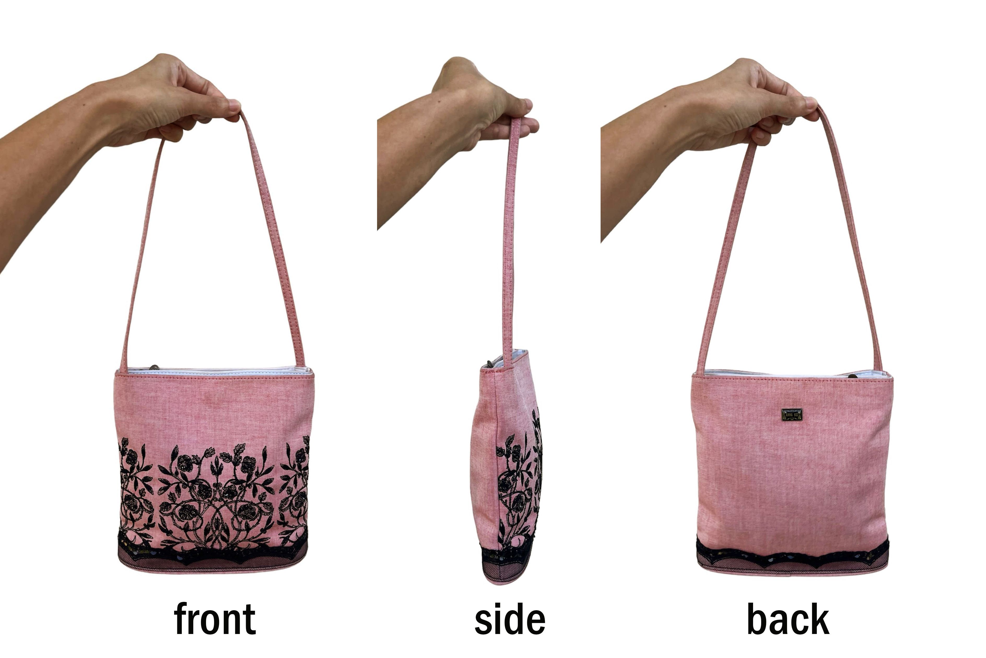 Anna Sui ANNA SUI Mini Shoulder bag, pink with black florals printed Size ONE SIZE - 5 Thumbnail