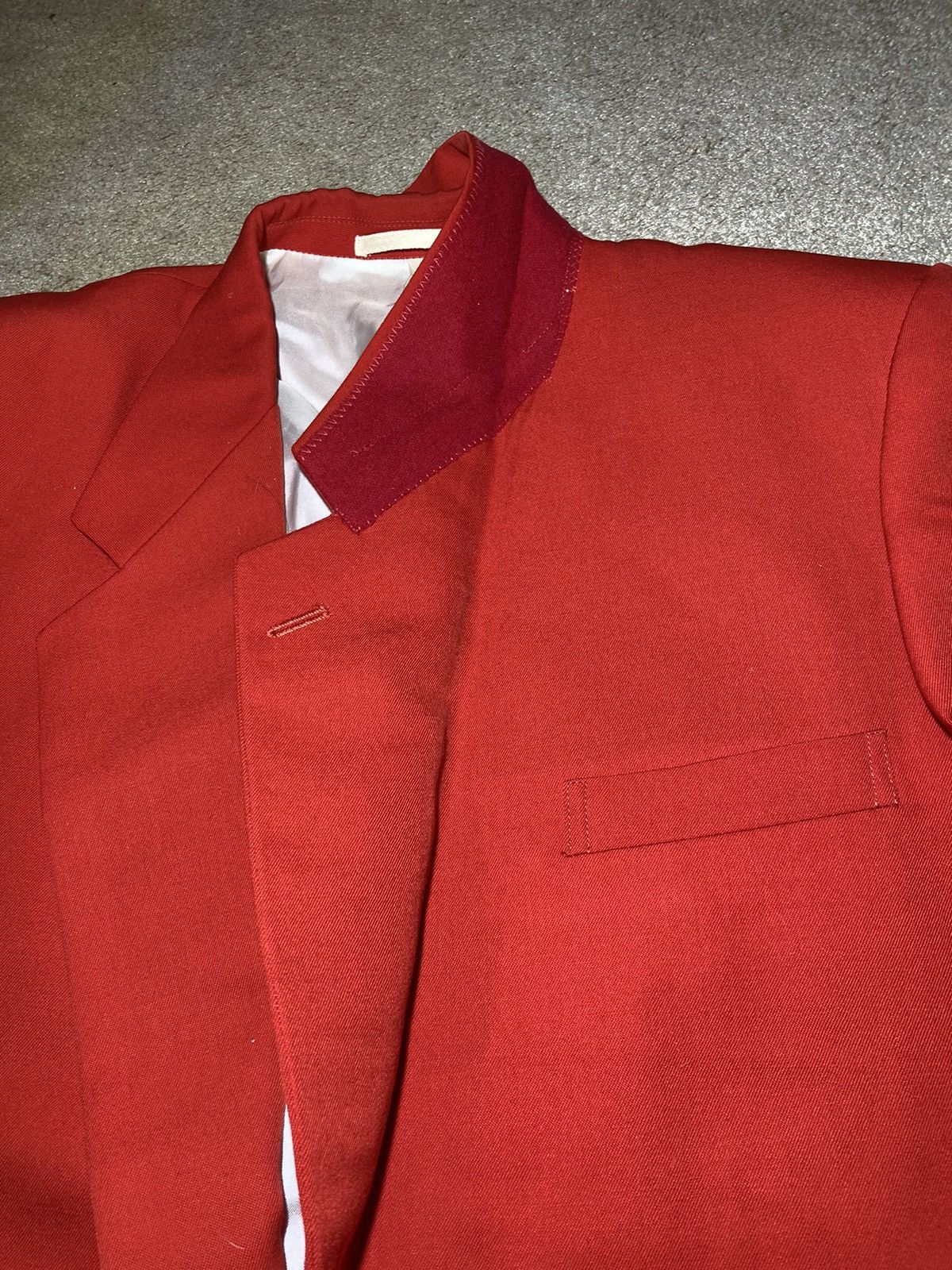 Comme des Garcons Homme × Japanese Brand × Vintage SS92 Comme des Garcons Homme Red Blazer Jacket Suit 1991 90s Size 46S - 6 Thumbnail
