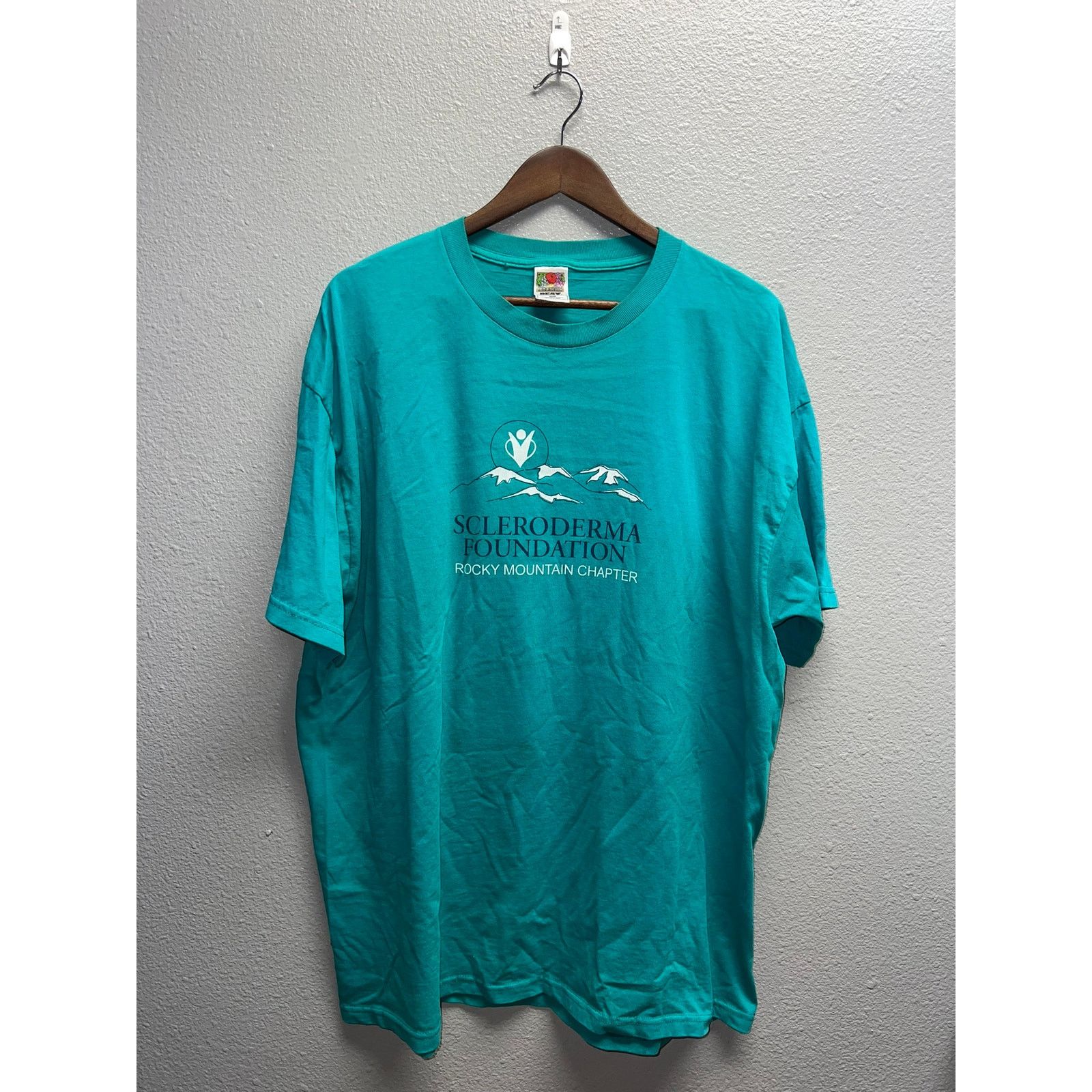 Fruit Of The Loom Vintage Rocky Mountain Shirt Scleroderma Teal Tee 2XL XXL Size US XXL / EU 58 / 5 - 1 Thumbnail