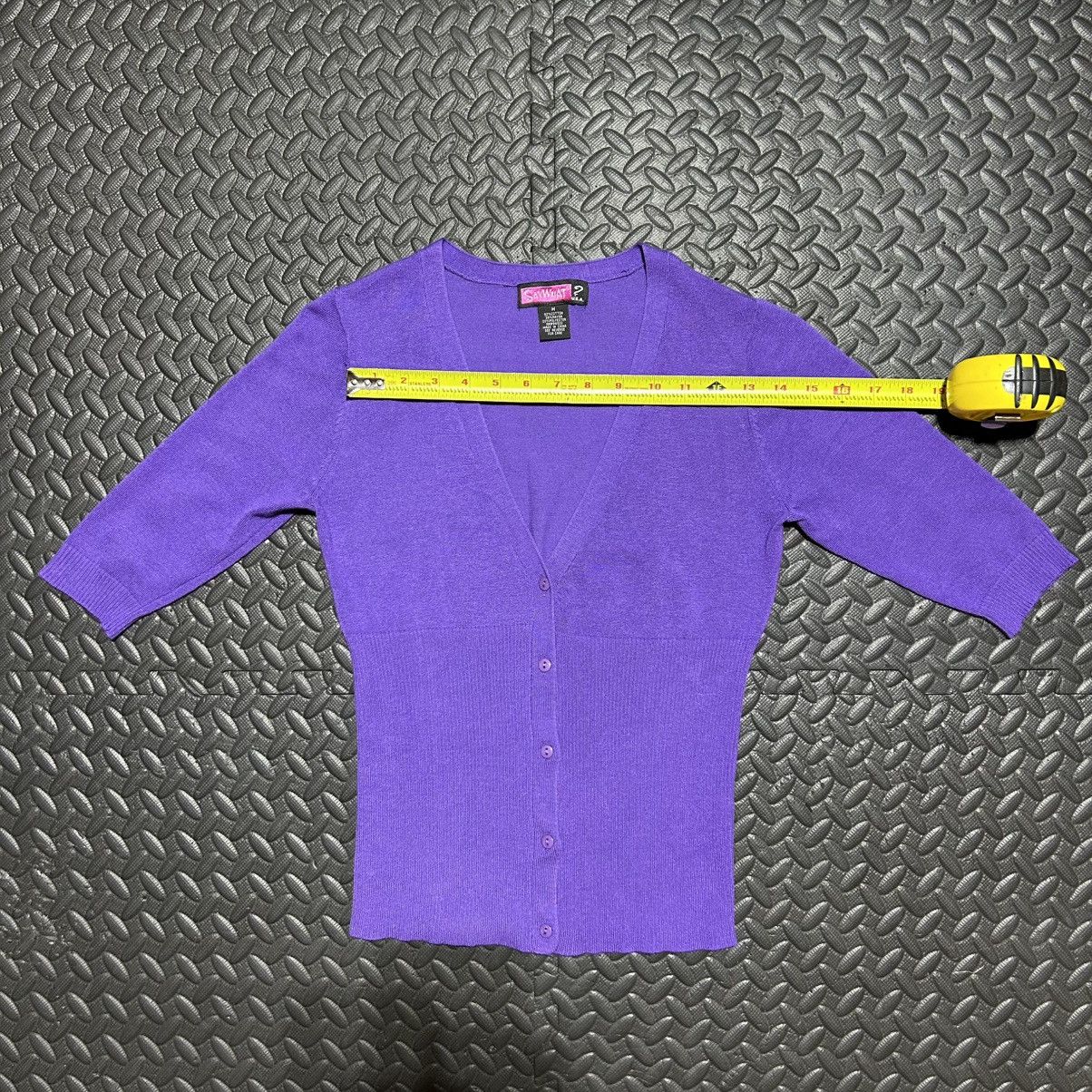 Other Vintage Say What? USA Cardigan Sweater Women’s Medium Size M / US 6-8 / IT 42-44 - 6 Thumbnail