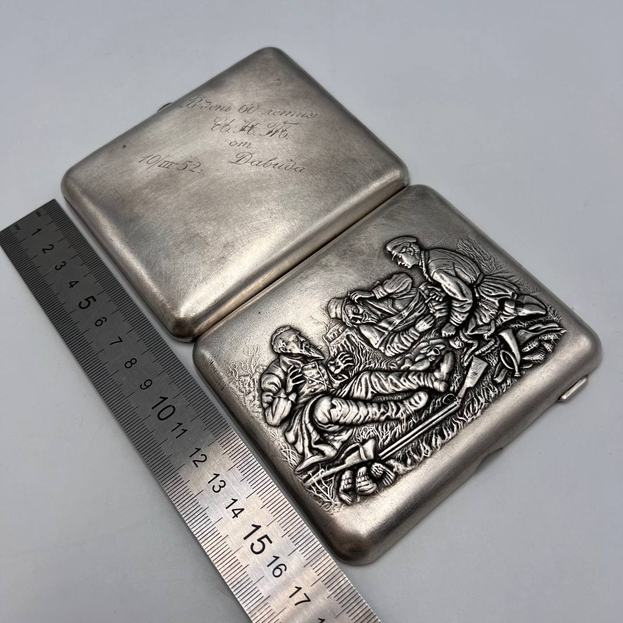 Vintage 1952 Vintage Cigarette Case Tobacco Box Silver Plated Size ONE SIZE - 5 Thumbnail