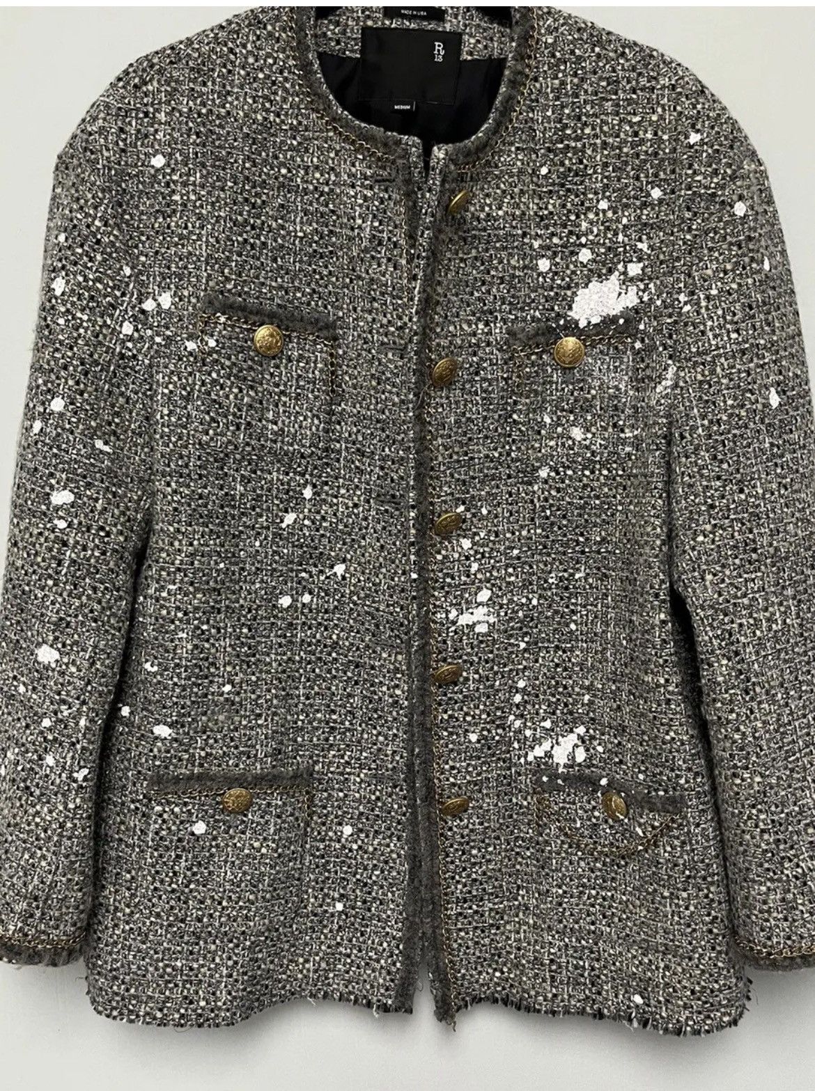 R13 Slouch Tweed Jacket. Medium Size US M / EU 48-50 / 2 - 4 Thumbnail