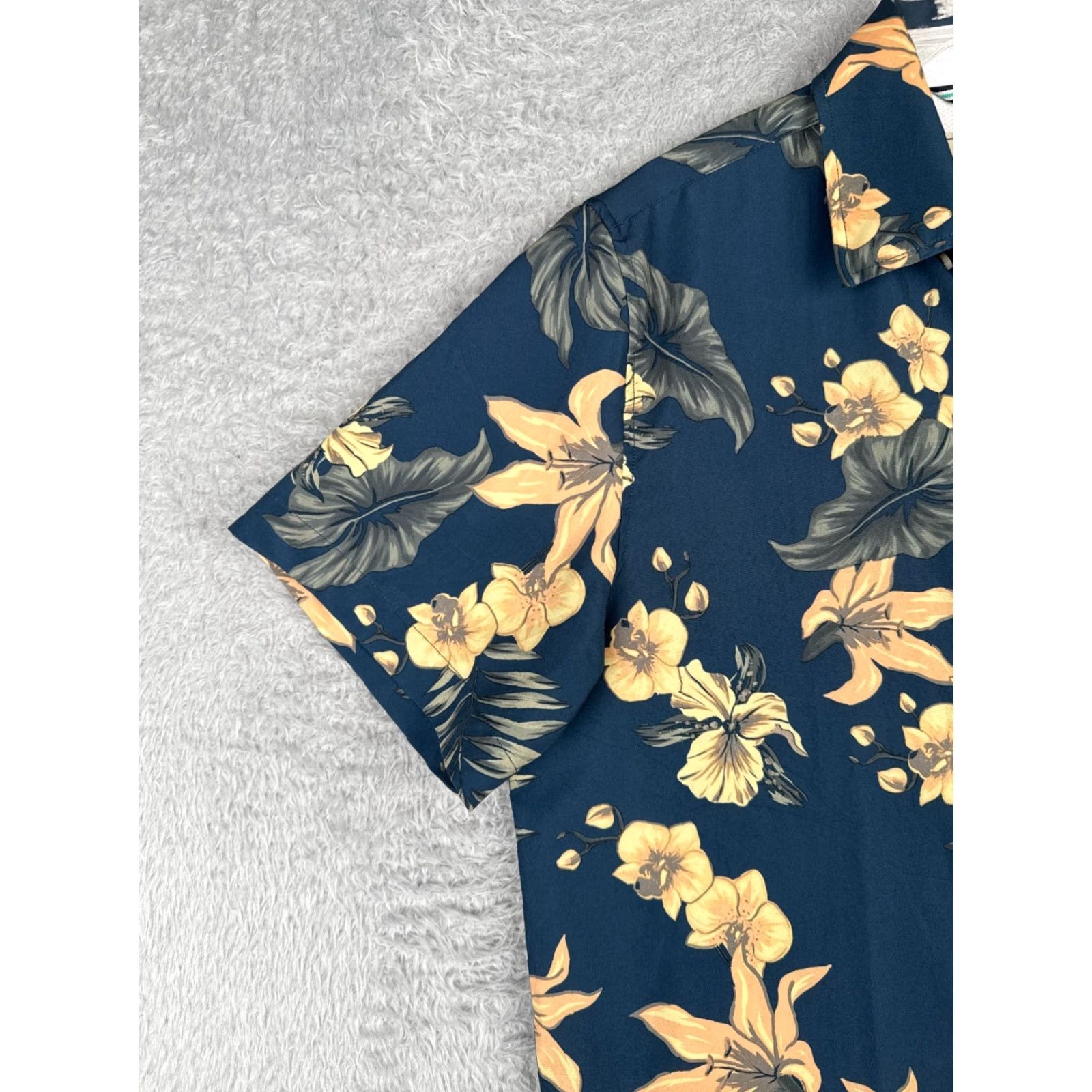 Lapointe Seapointe Shirt Men Medium Blue Yellow Floral Button-Up Hawaiian Size US M / EU 48-50 / 2 - 3 Thumbnail