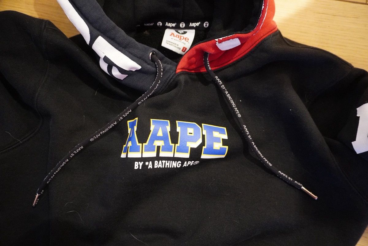 Aape AAPE By A Bathing Ape Black Hoodie with Camo Half Sleeve Size US S / EU 44-46 / 1 - 7 Thumbnail