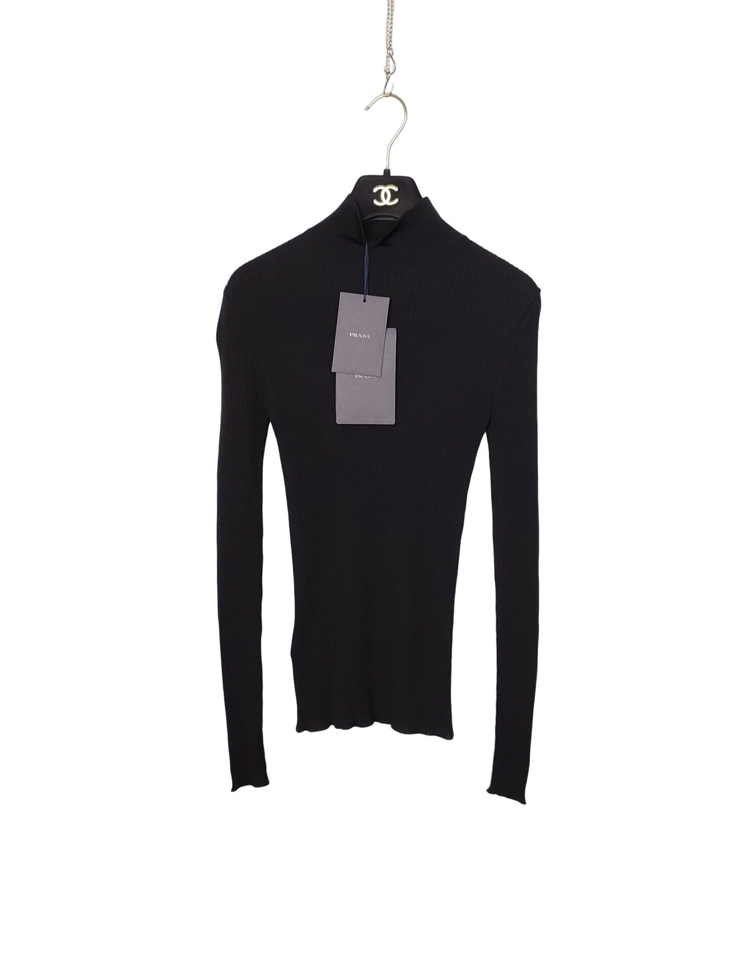 Prada Prada Ribbed High Neck Sweater Black Size 36 Size XS / US 0-2 / IT 36-38 - 1 Thumbnail