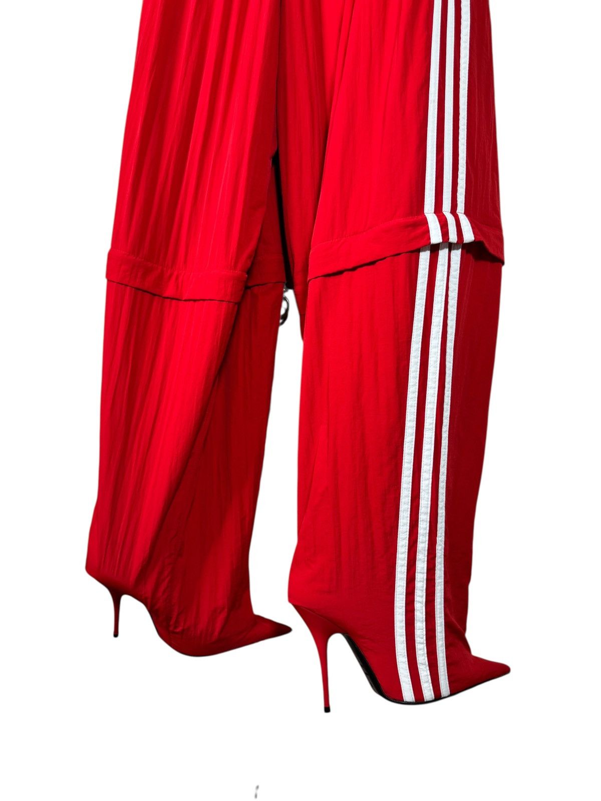 Adidas × Balenciaga Balenciaga x Adidas Red Track Pants with Heeled Boots Size 25" / US 0 / IT 36 - 17 Thumbnail