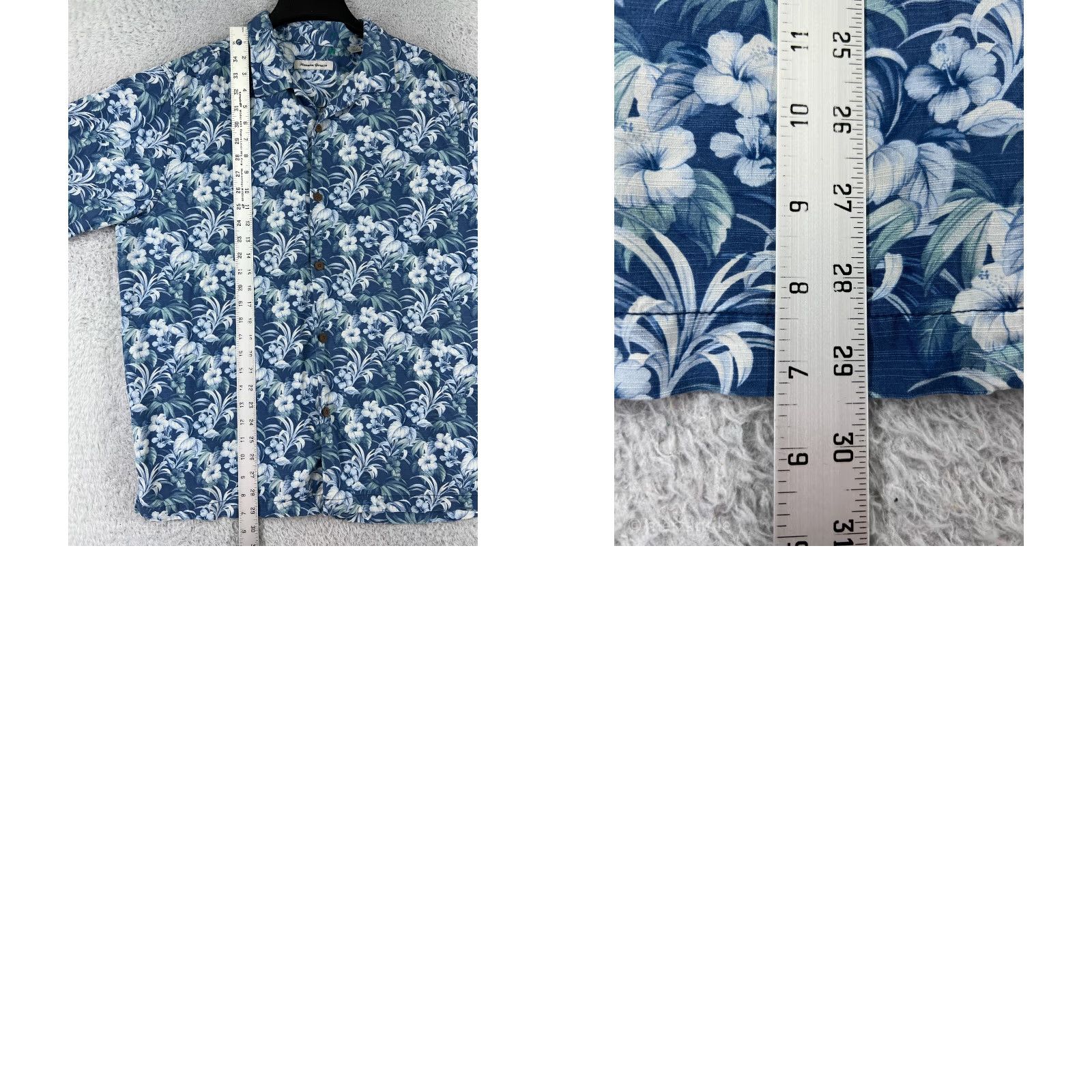 Vintage Havana Breeze Shirt Mens Large Blue Floral All Over Print AOP 100% Silk Hawaiian Size US L / EU 52-54 / 3 - 9 Thumbnail