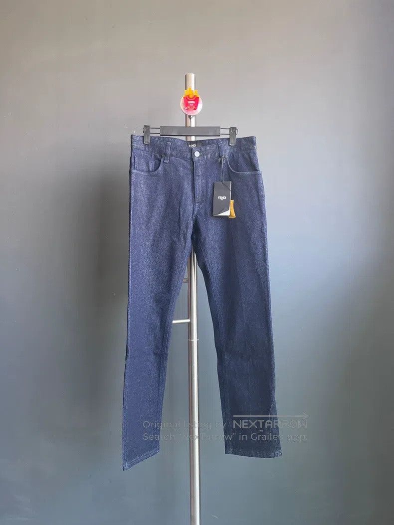 Fendi Jigsaw embroidery pattern jeans