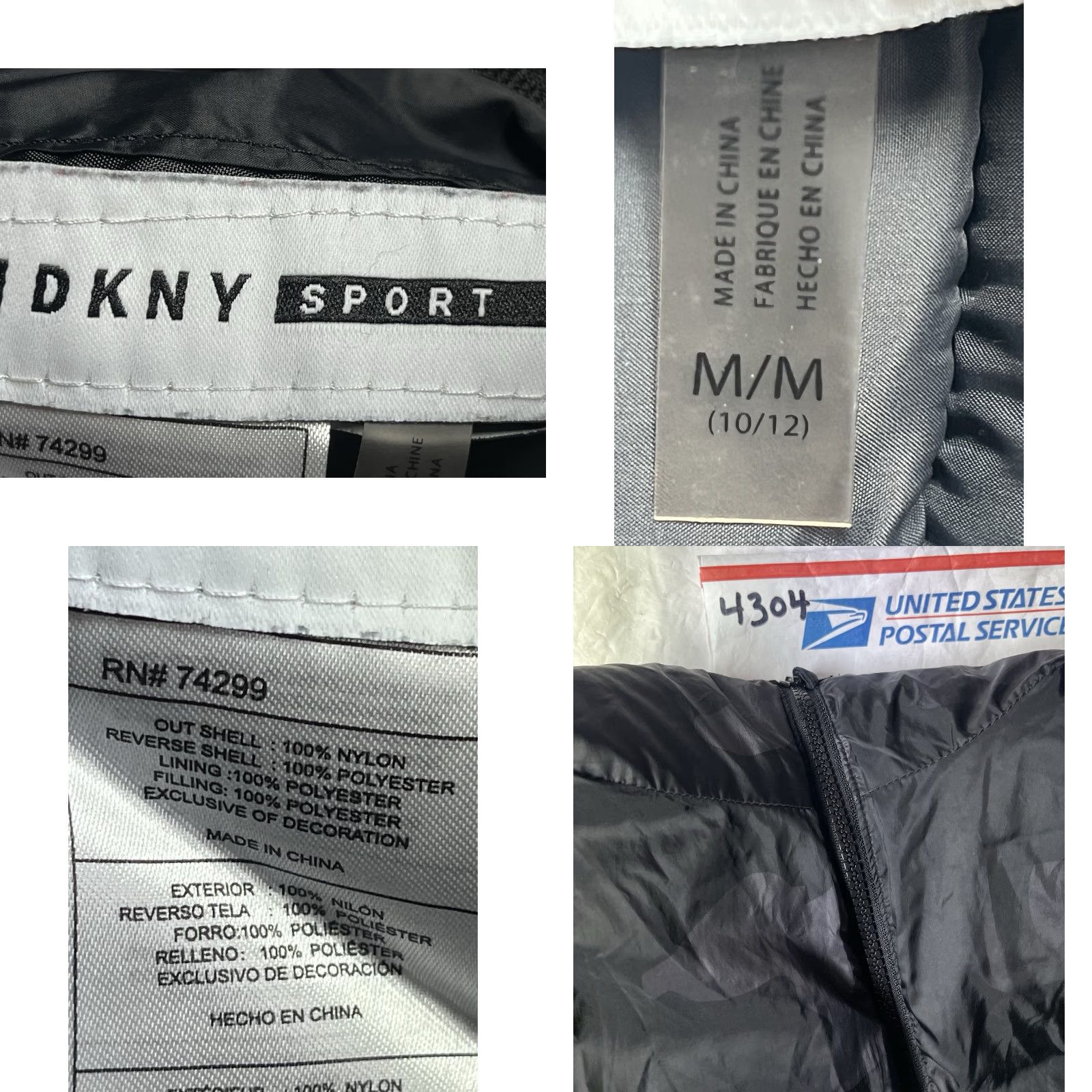DKNY DKNY Reversible Jacket Women M Puffer Jacket Black Camouflage Zip Hooded 10-12 Colors: Camo Size M / US 6-8 / IT 42-44 - 8 Thumbnail