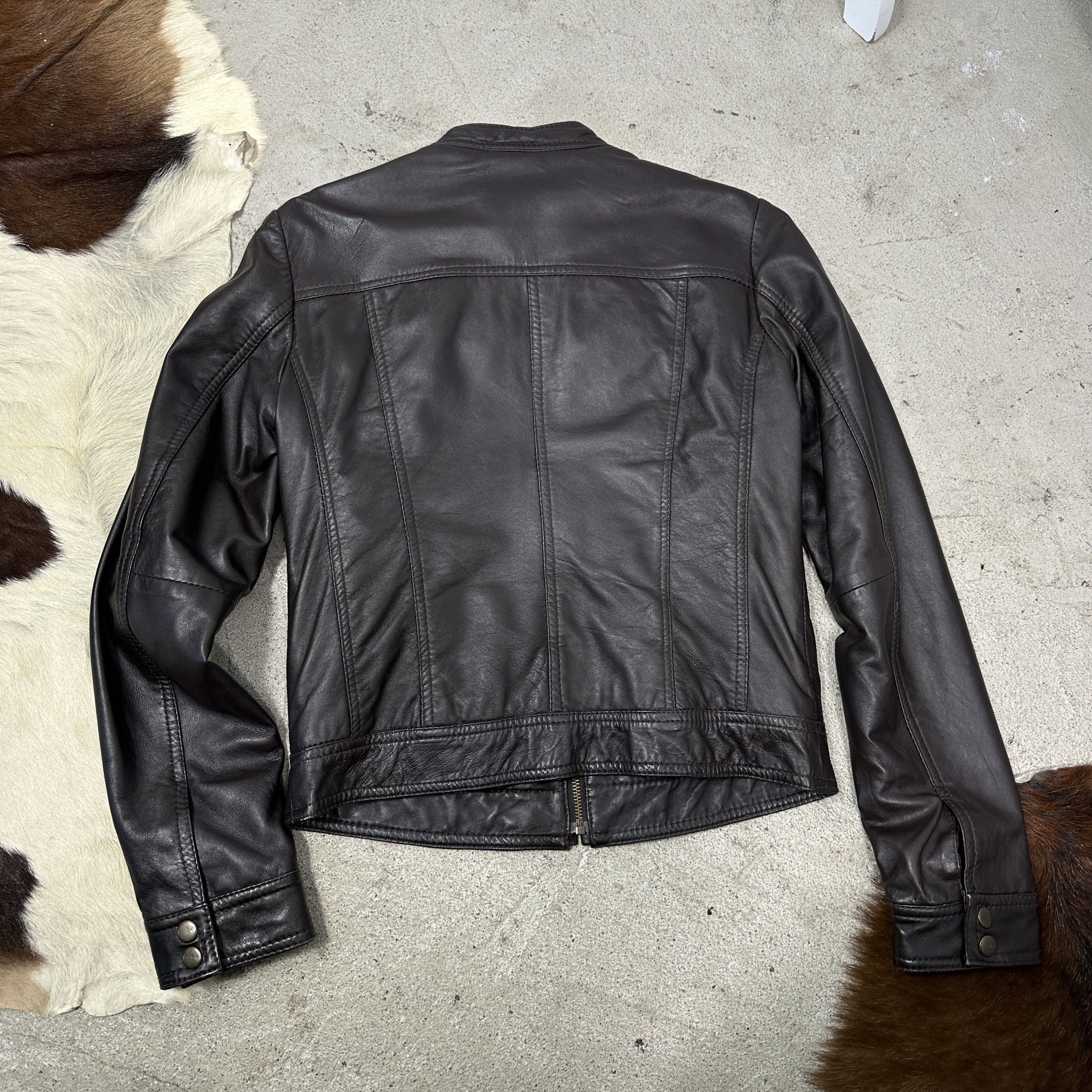 Vintage Vintage Leather Biker Moto Racing Chocolate Brown Jacket 00s Size US M / EU 48-50 / 2 - 8 Thumbnail