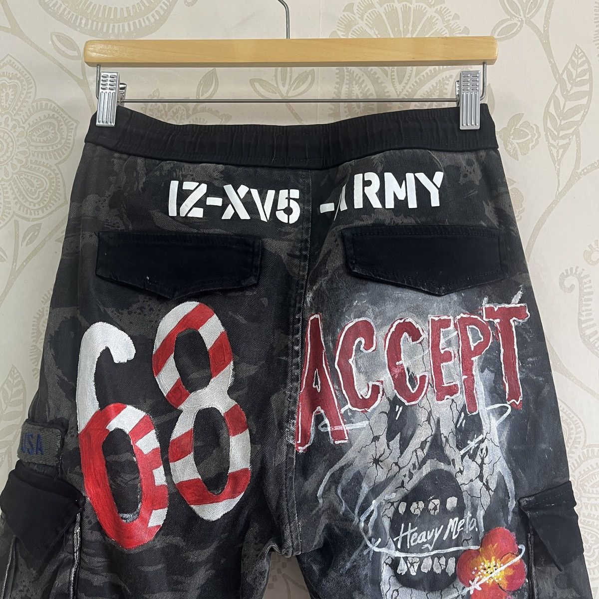 If Six Was Nine × Mostly Heard Rarely Seen Heavy Metal Accept Arts Custom Drawstring Pants Size US 31 - 21 Thumbnail