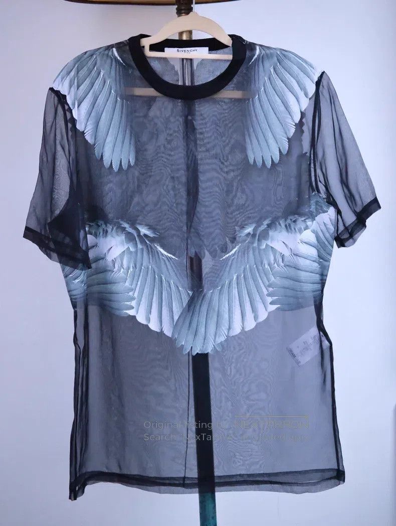 Givenchy Givenchy Rare Angel Wing Winged印花 Black T-Shirt Size US L / EU 52-54 / 3 - 1 Thumbnail