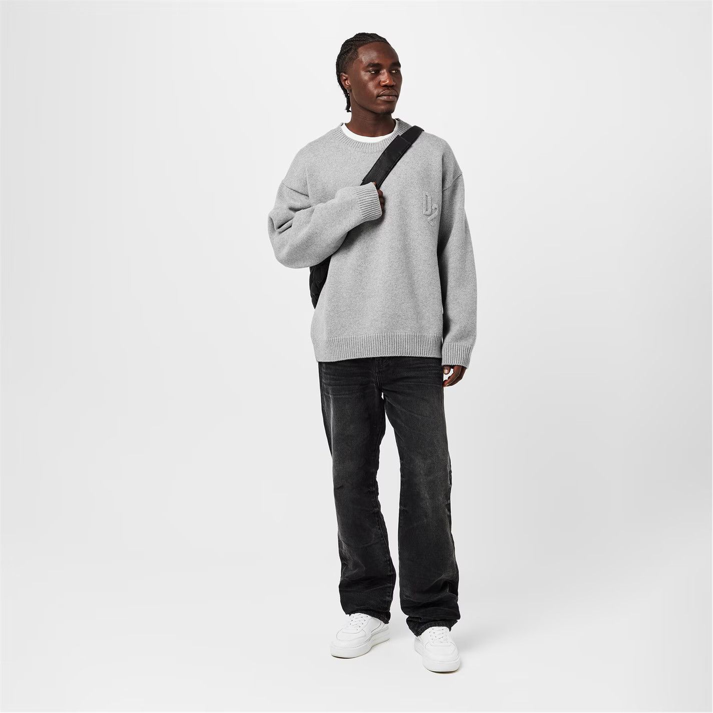 Dsquared2 o1g2r1mq0426 Ribbed Crew Neck Jumper in Grey Size US M / EU 48-50 / 2 - 6 Thumbnail