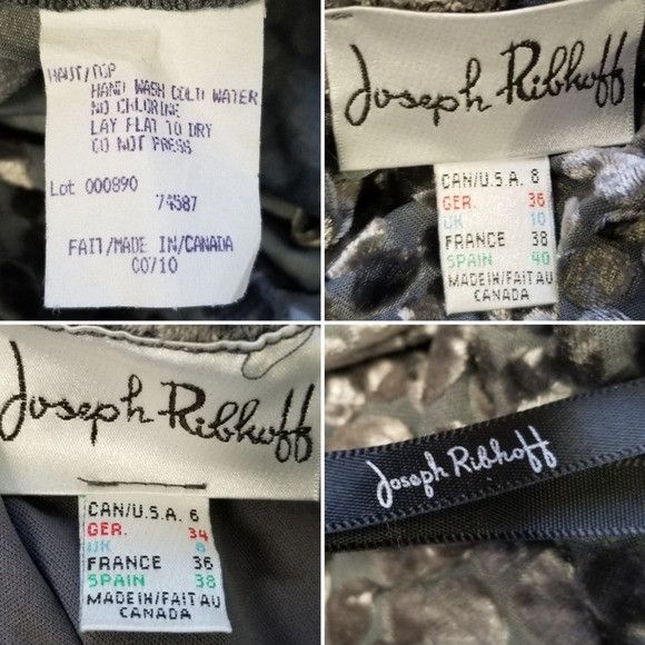 Joseph Ribkoff Vintage 90s y2k Joseph Ribkoff Gray Animal Print Velvet Stre Size 28" / US 6 / IT 42 - 7 Thumbnail