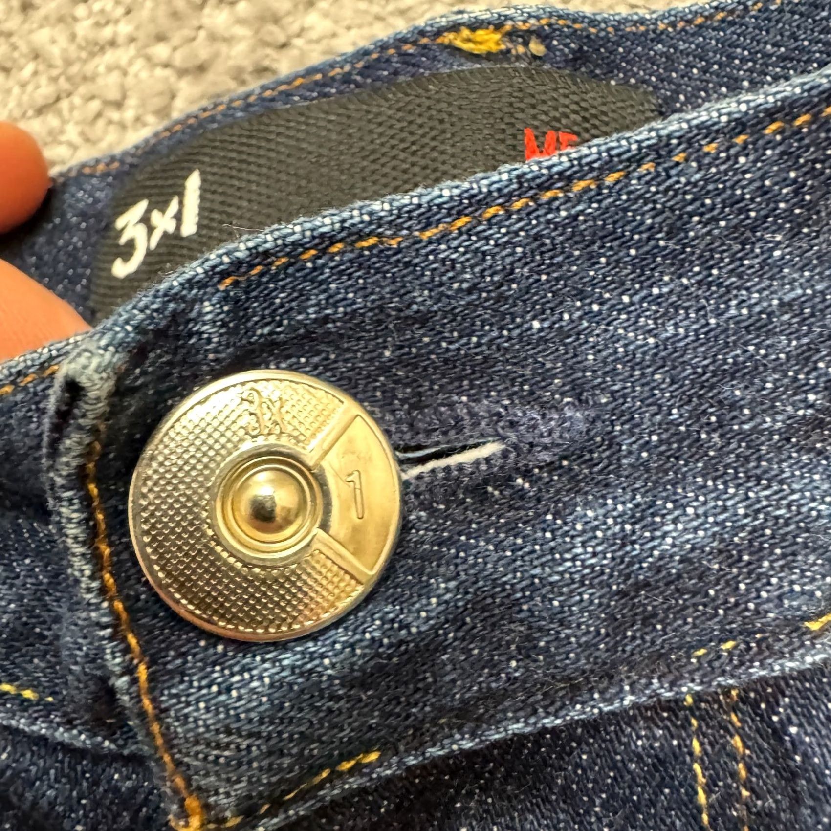 3x1 3x1 M5 Jeans Men 29 Slim Low Rise Straight Denim Blue Dark Wash Button Fly 5-Pocket Polyester Cotton Size US 29 - 7 Thumbnail