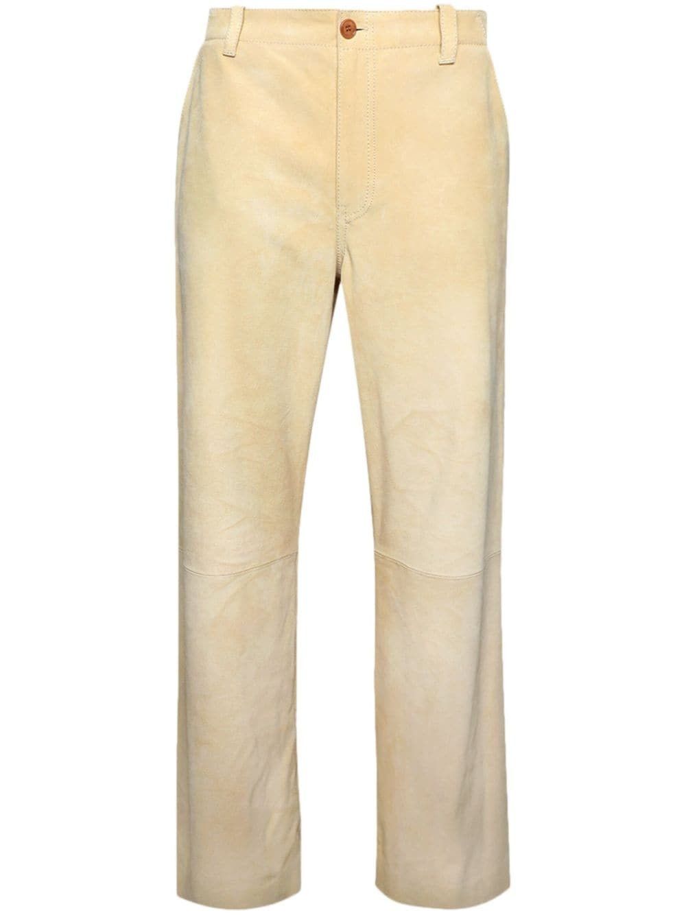 Marni oc11z0525 Wide-Leg Suede Trousers in Beige Size US 36 / EU 52 - 1 Thumbnail