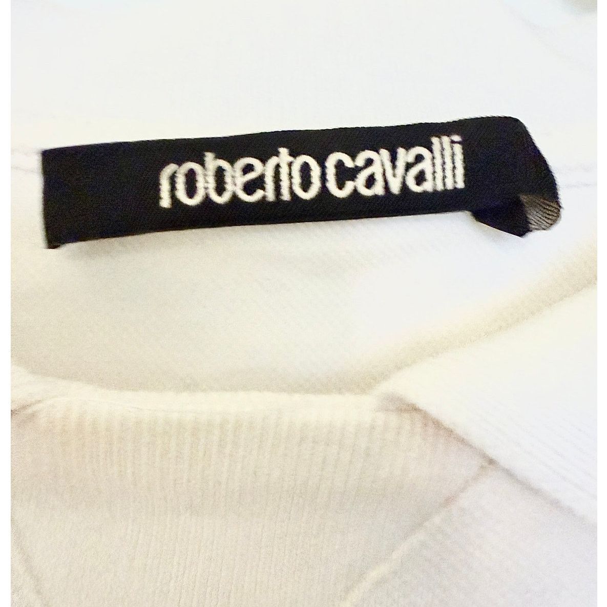 Roberto Cavalli Roberto Cavalli White Cotton Short Sleeves Shirt Size US L / EU 52-54 / 3 - 3 Thumbnail