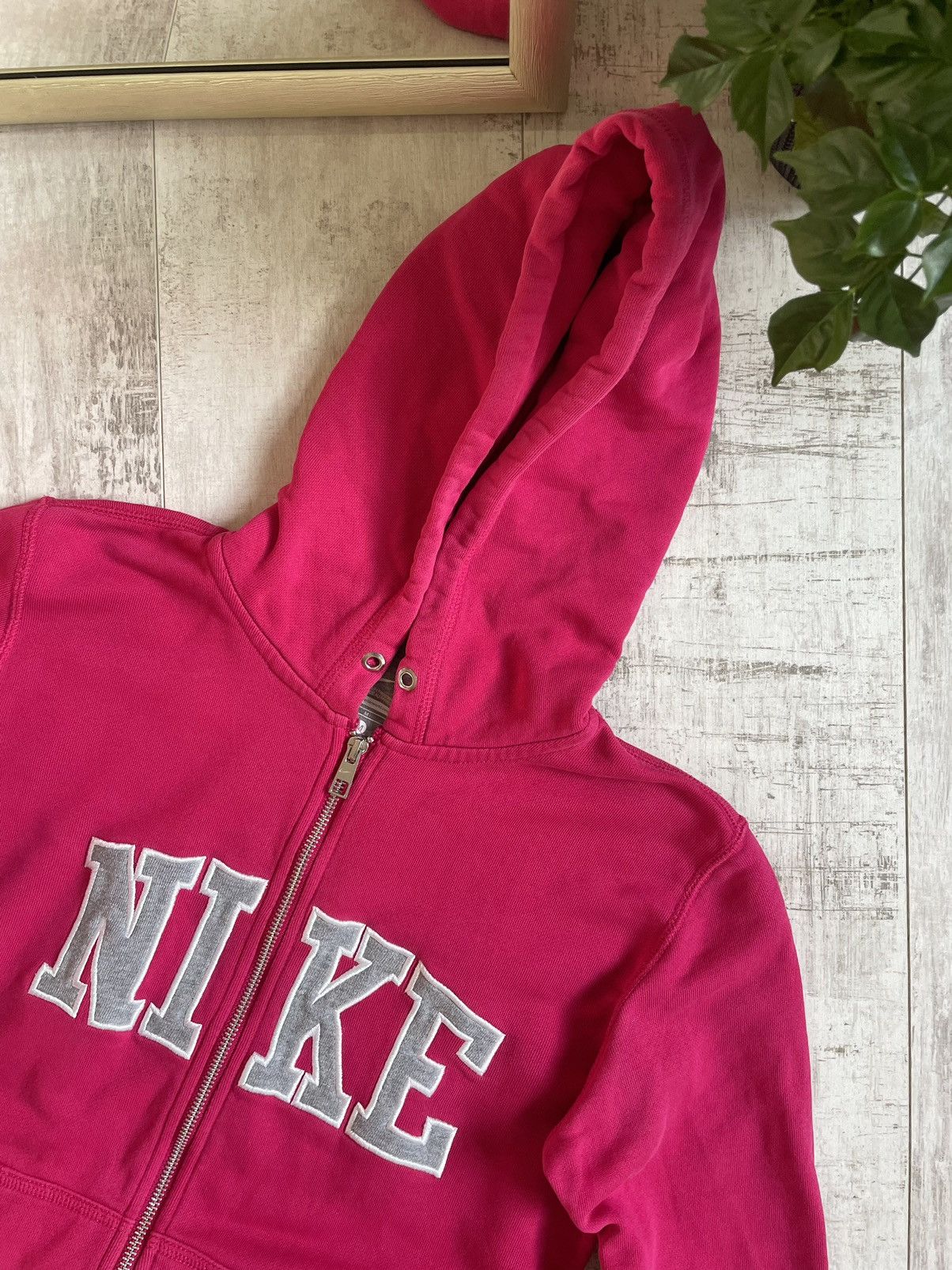 Nike × Vintage Vintage Y2K Nike Zip-Up Hoodie Central Logo Swoosh Size M / US 6-8 / IT 42-44 - 4 Thumbnail