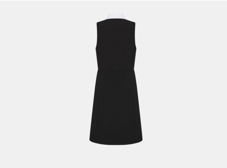 Dior o1w1db11225 451D05 Dress with Spread Collar in Black/White Size S / US 4 / IT 40 - 2 Thumbnail