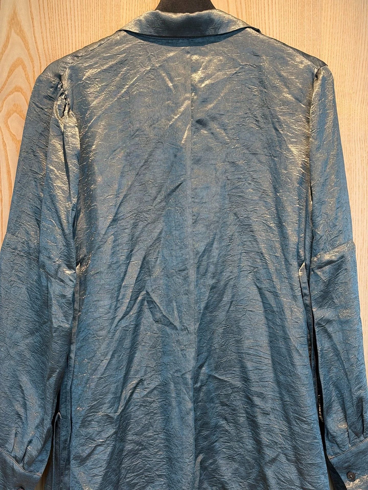 Ann Demeulemeester Ann Demeulemeester Gray-Blue Silk LS M Shirt Size XS / US 0-2 / IT 36-38 - 4 Thumbnail