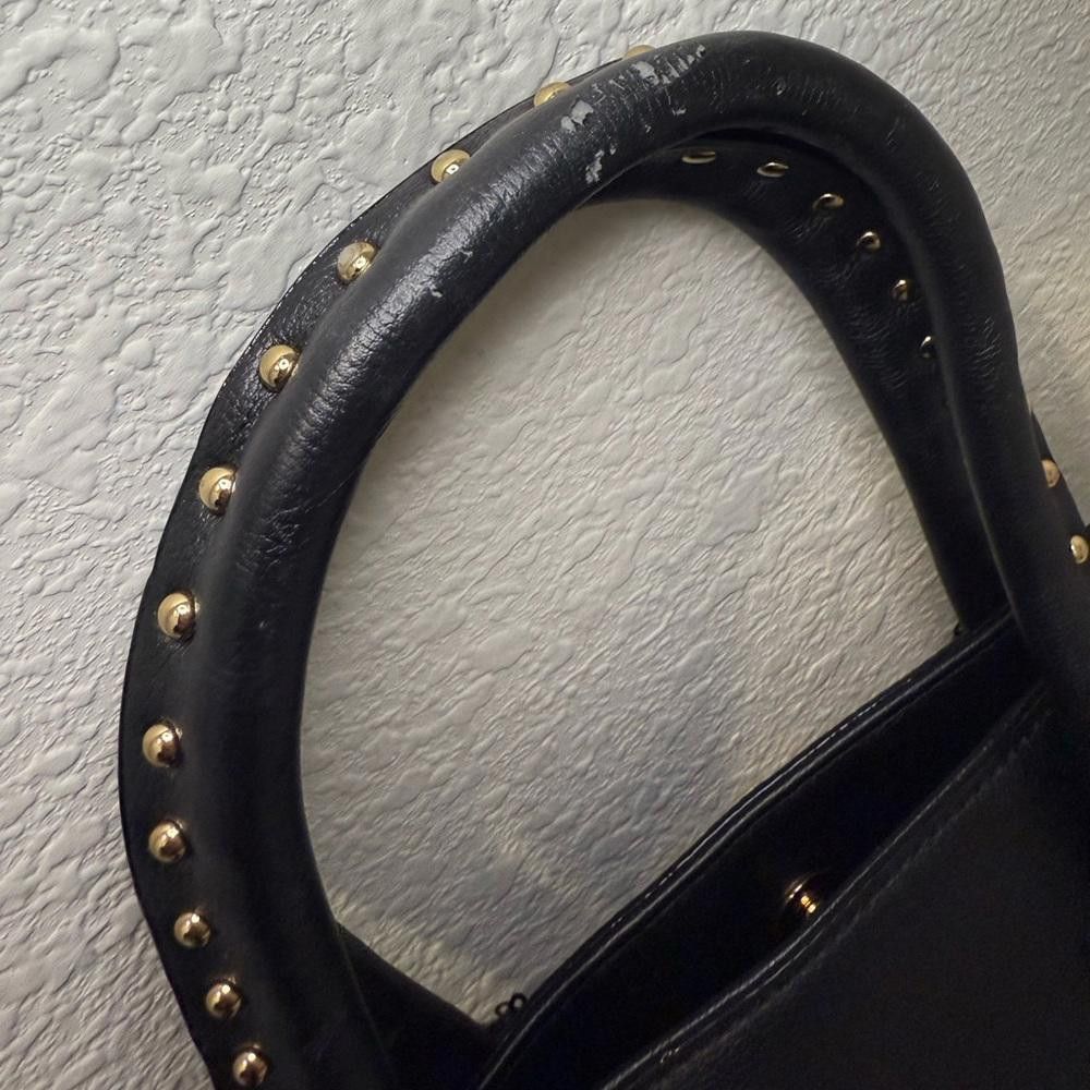 Designer Betsey Johnson Vintage Oh Bow! Leopard Sequin Black Satchel Size ONE SIZE - 6 Thumbnail