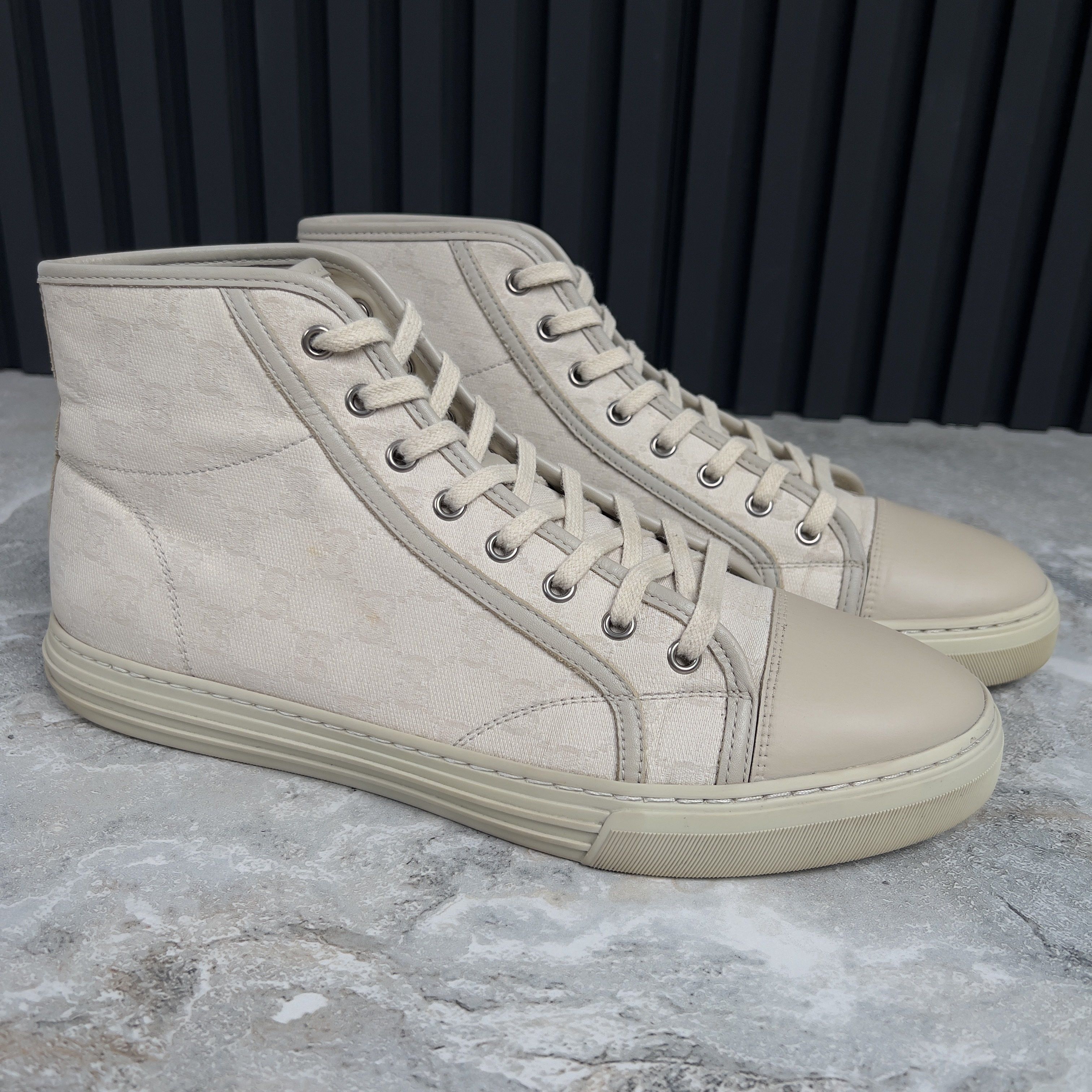 Gucci Gucci GG Monogram High Sneakers White Fabric Size US 9.5 / EU 42-43 - 4 Thumbnail