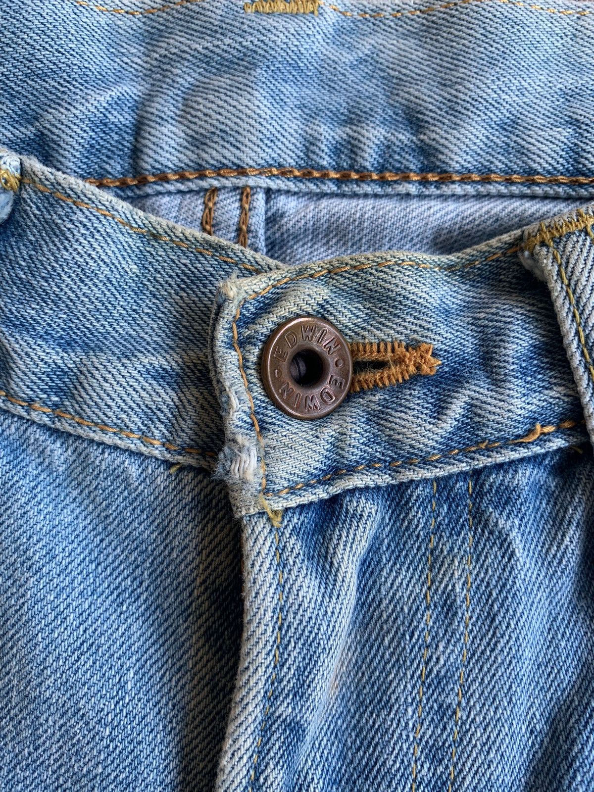 Edwin × If Six Was Nine × Jean VINTAGE EDWIN 505X SELVEDGE FADED DISTRESSED DENIM Size US 30 / EU 46 - 14 Thumbnail