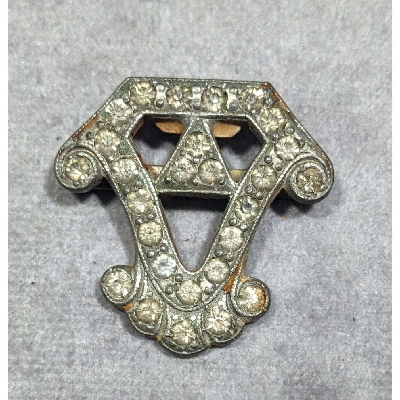 Other Antique Art Deco Rhinestone Silver Tone Dress Clip Size ONE SIZE - 3 Thumbnail