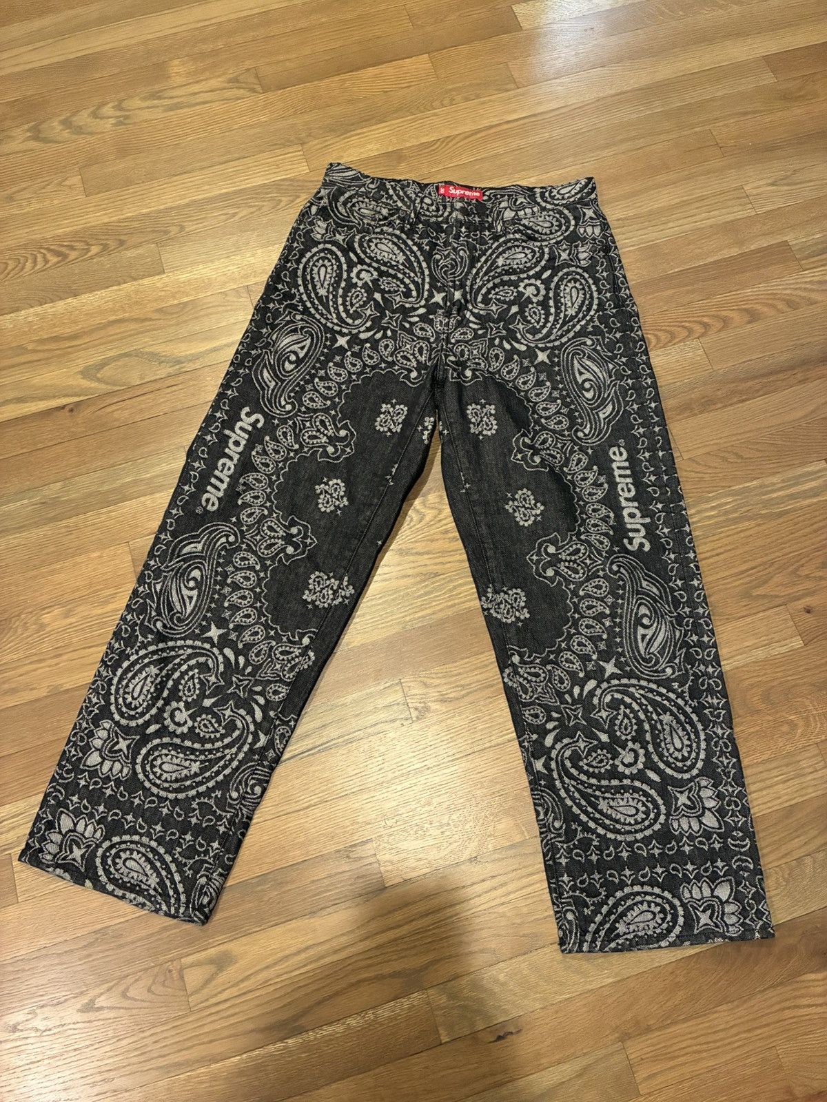 Supreme Jacquard Bandana Jeans Black