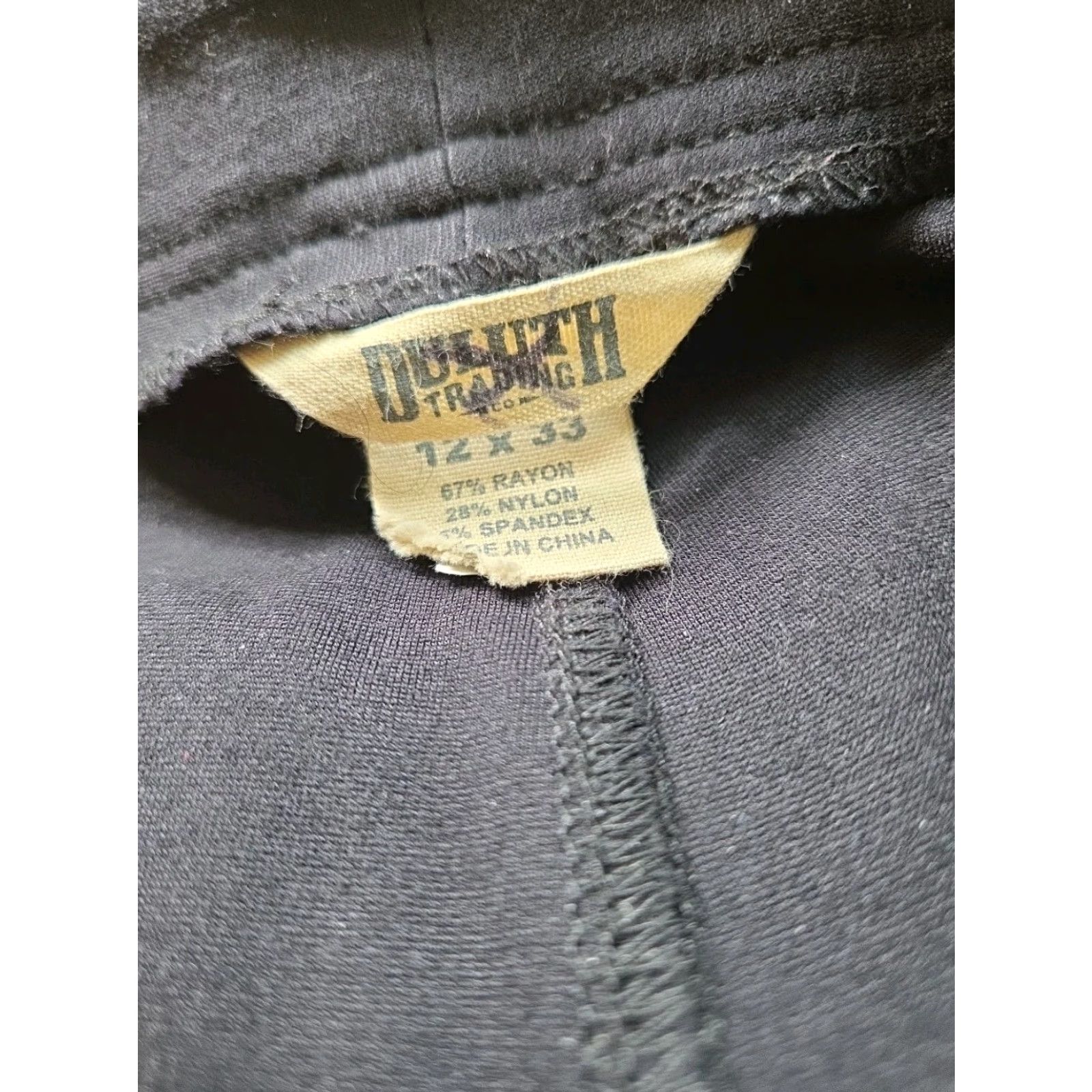 Vintage Duluth Womens Pants Knit Stretch Flat Front Black 12 Regular 34 33 Inseam 11 Rise WearWithAll 94753 Size 34" / US 12 / IT 48 - 4 Thumbnail