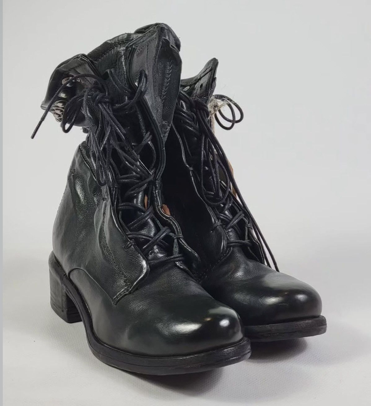 A.S.98 AS98 Leather lace-up Boots Shoes Women's Size 38 Dark Green Size US 7 / IT 37 - 5 Thumbnail