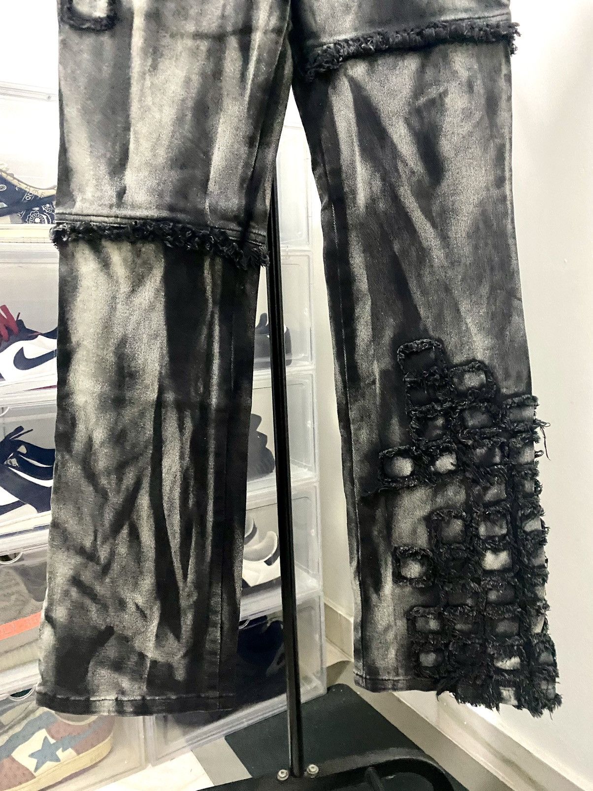 If Six Was Nine Distressed mudmax Rusty Smoke Stretchable Jeans Size US 30 / EU 46 - 4 Thumbnail