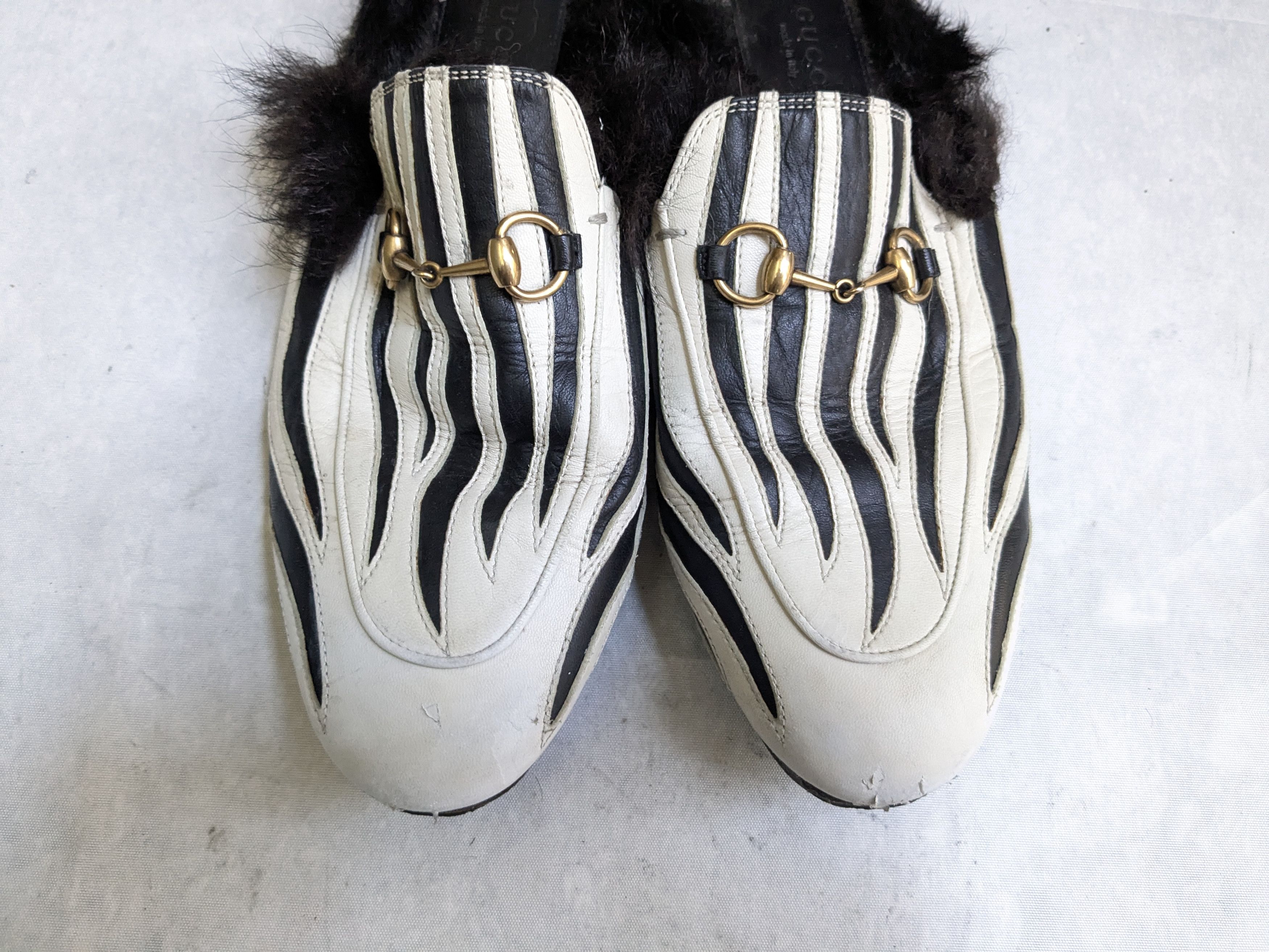 Gucci Gucci Horsebit Loafers White Black Leather 7 40 Princetown Size US 7 / EU 40 - 7 Thumbnail