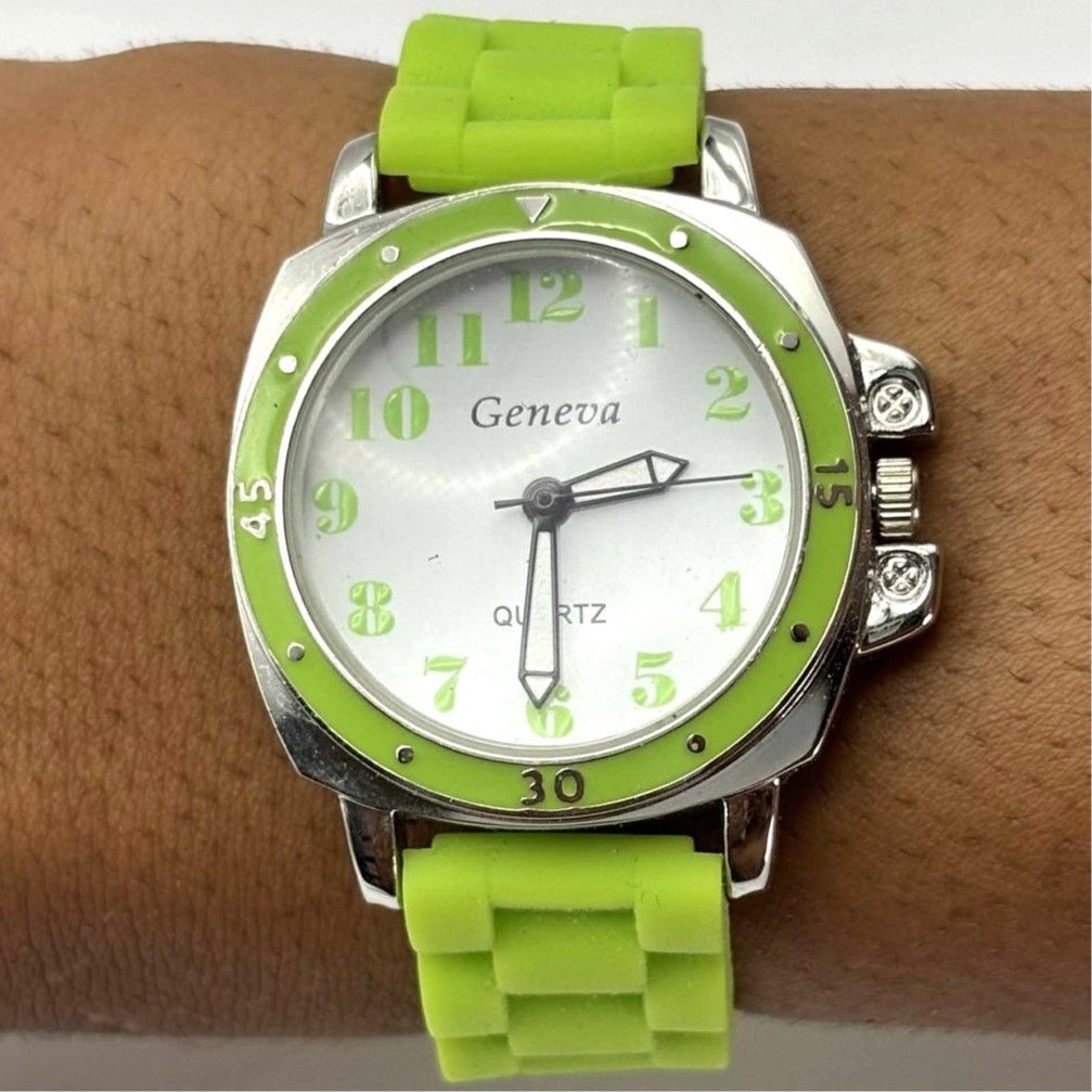 Geneva Green & Silver Men's Watch Size ONE SIZE - 1 Thumbnail