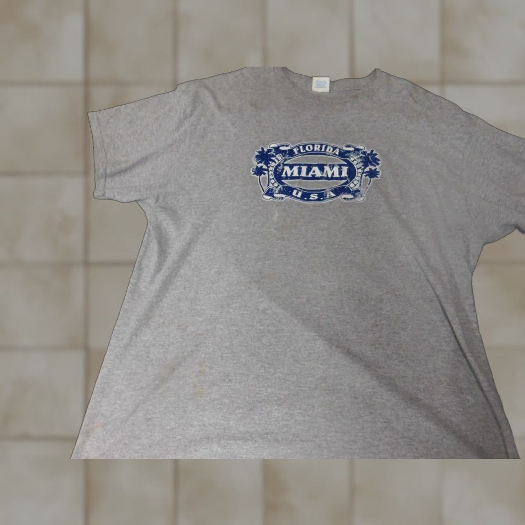 Delta Delta Miami Florida Mens Shirt L Gray Cotton Crew Neck Short Sleeve Logo T-Shirt Size US L / EU 52-54 / 3 - 1 Thumbnail