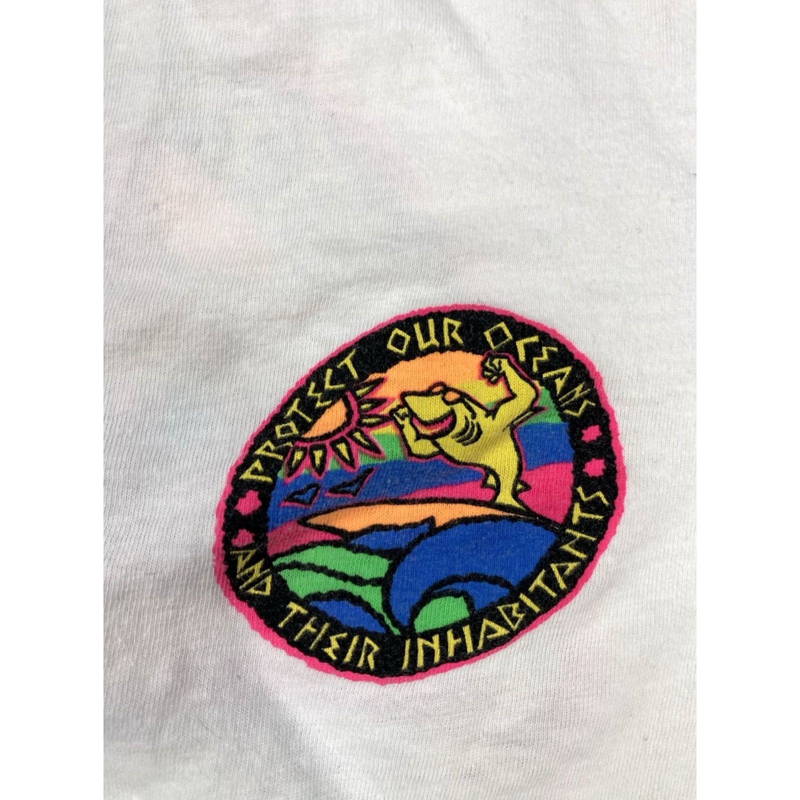 Vintage VINTAGE Protect Our Oceans Their Inhabitants T-shirt Women XL 90s Single Stitch Size XL / US 12-14 / IT 48-50 - 4 Thumbnail