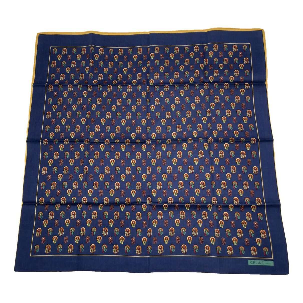 Celine Navy Silk Scarf Size ONE SIZE - 1 Thumbnail