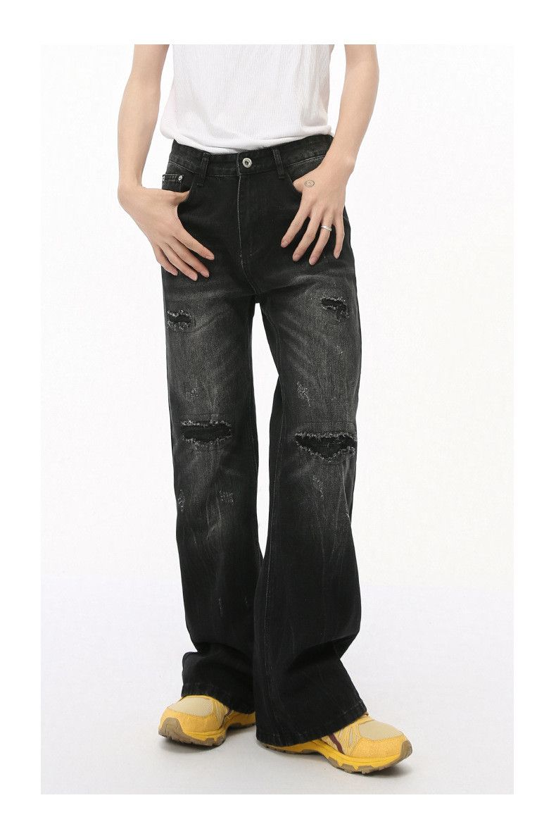 Japanese Brand × Jean Street Washed Vintage Mid-Rise Black Ripped Jeans Size US 32 / EU 48 - 3 Thumbnail