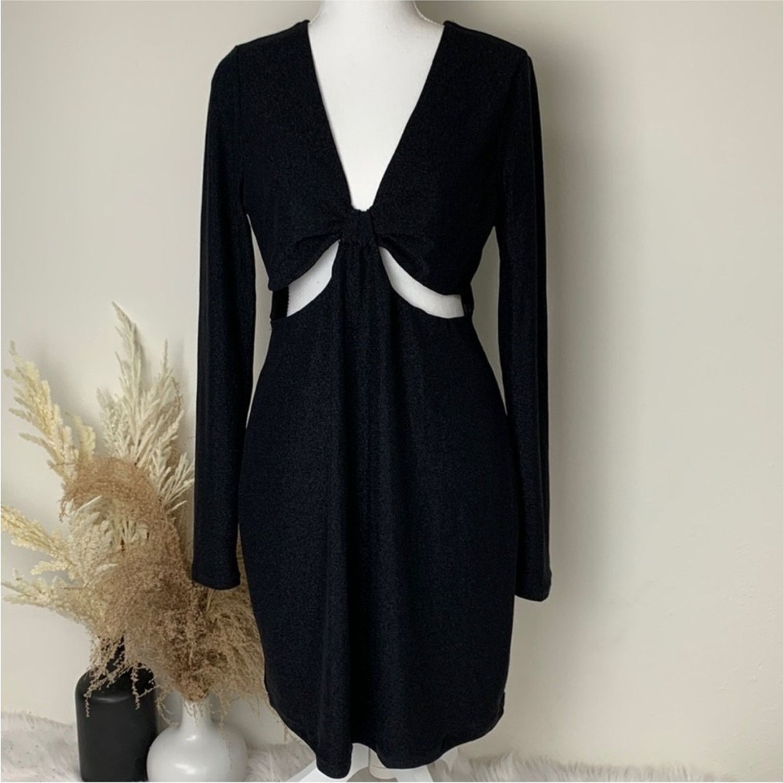 Target Basics NEW TARGET Wild Fable Black Sparkly Metallic Dress Cutouts Size XXL / US 16-18 / IT 52-54 - 4 Thumbnail