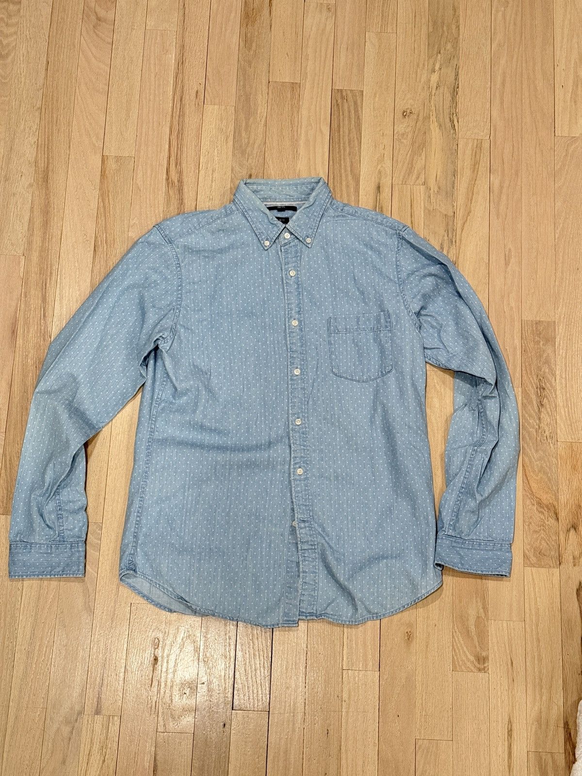 Uniqlo Printed Denim Shirt Size US M / EU 48-50 / 2 - 1 Thumbnail