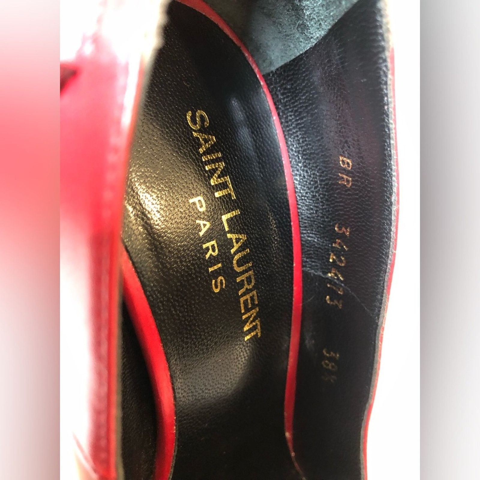 Yves Saint Laurent Yves Saint Laurent Women’s Janis Heel--Red—Size 38.5 Size US 8 / IT 38 - 16 Thumbnail