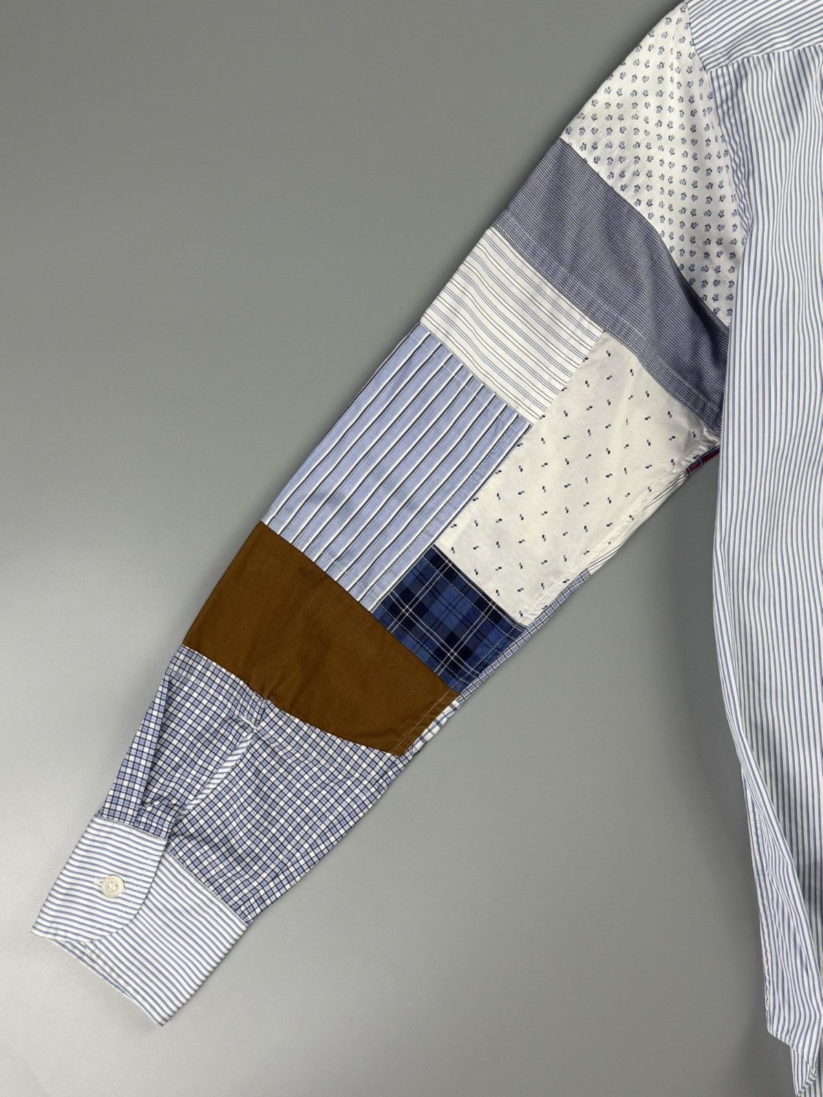 Junya Watanabe Junya Watanabe - AD2017 - Patchwork Striped Shirt Size US XS / EU 42 / 0 - 11 Thumbnail