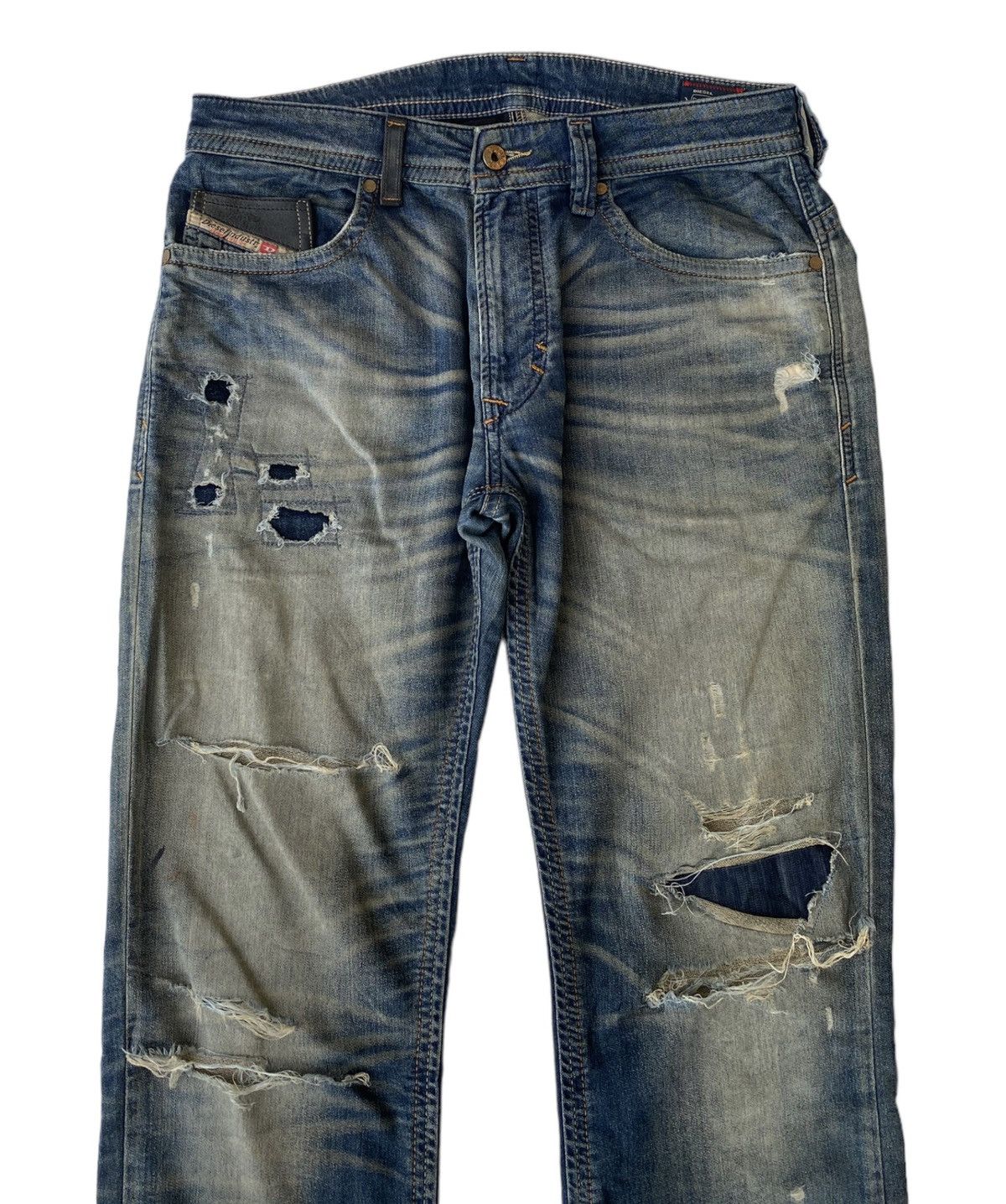 Diesel DIESEL🔥THRASHED DISTRESSED DENIM SWEATPANTS Size US 31 - 7 Thumbnail