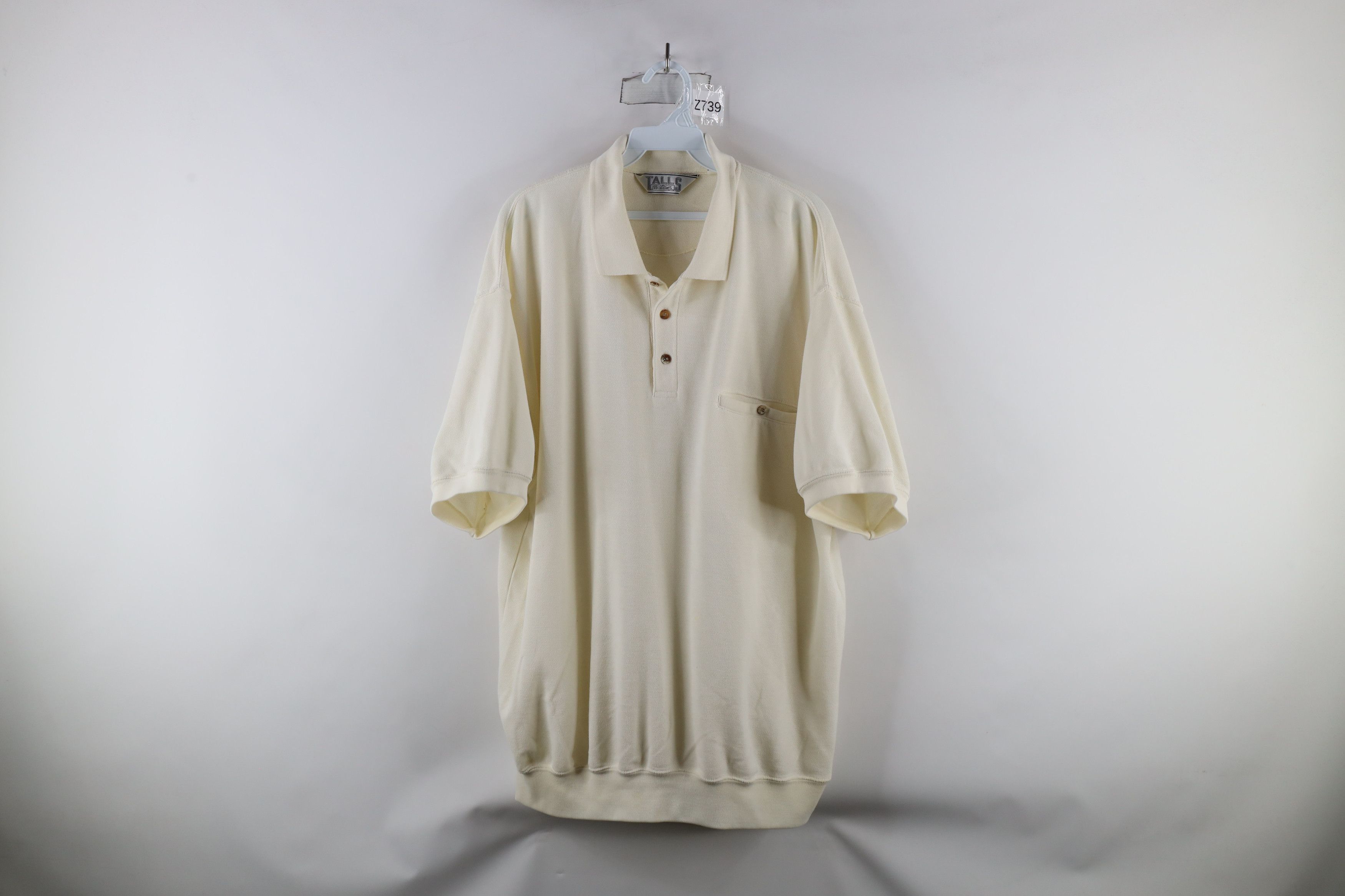 Vintage Vintage 90s Streetwear Pique Cotton Pullover Polo Cream Size US XXL / EU 58 / 5 - 1 Thumbnail