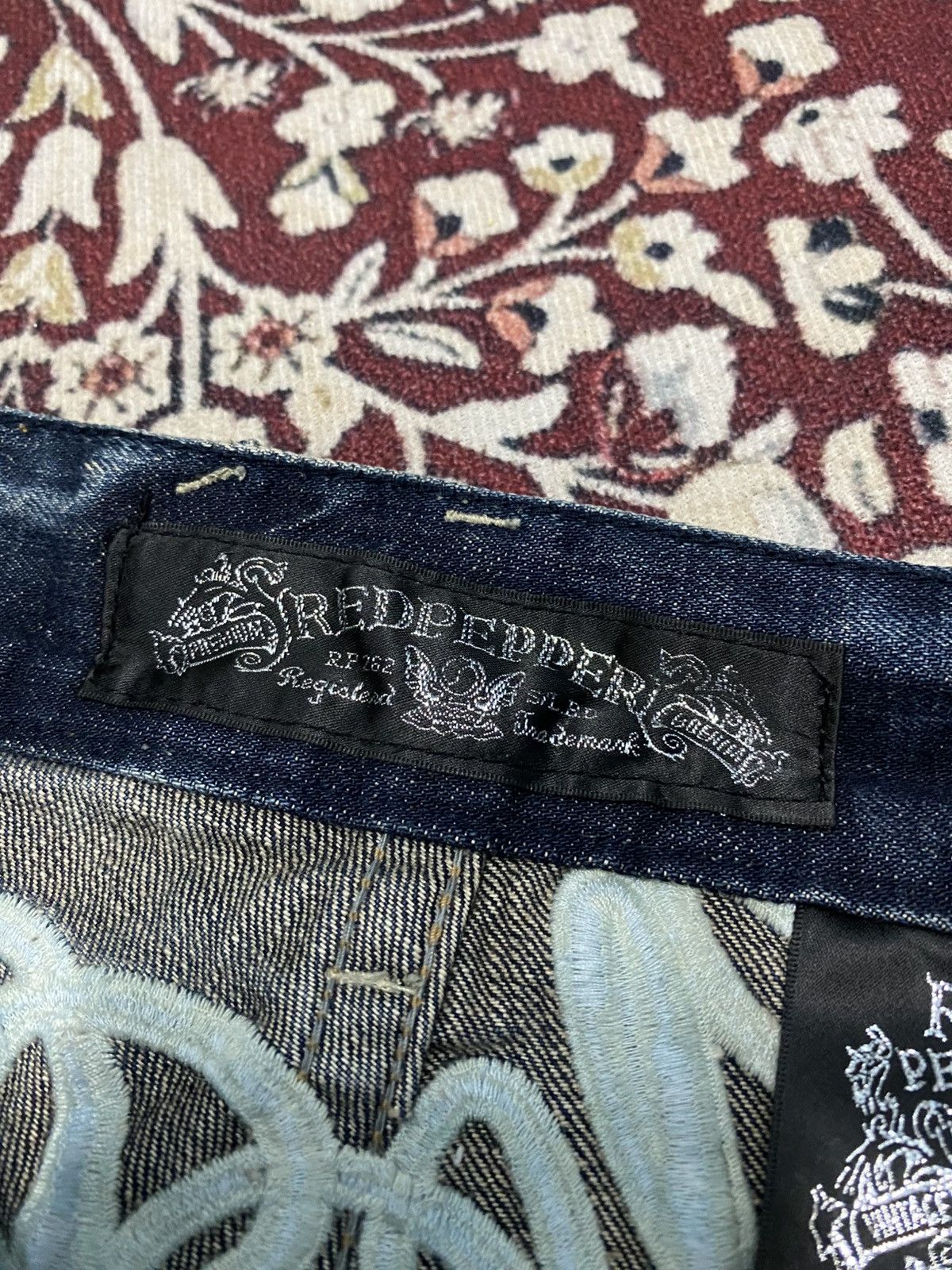 Japanese Brand Red peppers skulls x designer flare jeans Size US 32 / EU 48 - 14 Thumbnail