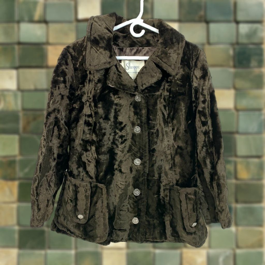 VINTAGE Sharpee Sharpe of Minneapolis Faux Fur Womens Coat 13/14 Coat Womens Brown 13/14 Vintage Fur Coat Womens Mens Girls