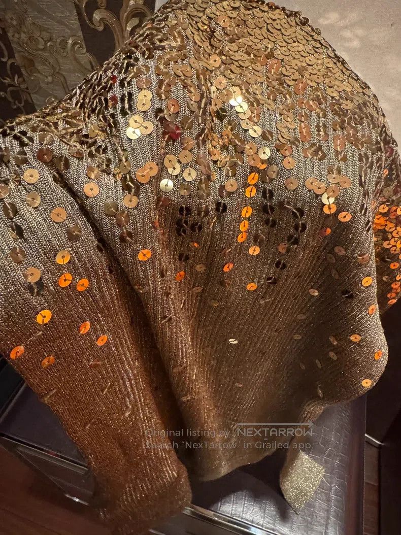 Valentino Valentino Gold gradient heavy knit sweater Size M / US 6-8 / IT 42-44 - 4 Thumbnail