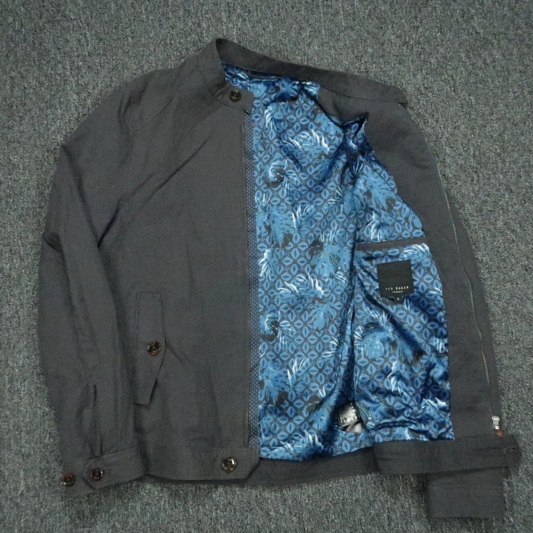 Ted Baker Ted Baker Jacket Mens Large Gray Kinver Full Zip Bomber Pockets Quiet Luxury Size US L / EU 52-54 / 3 - 3 Thumbnail