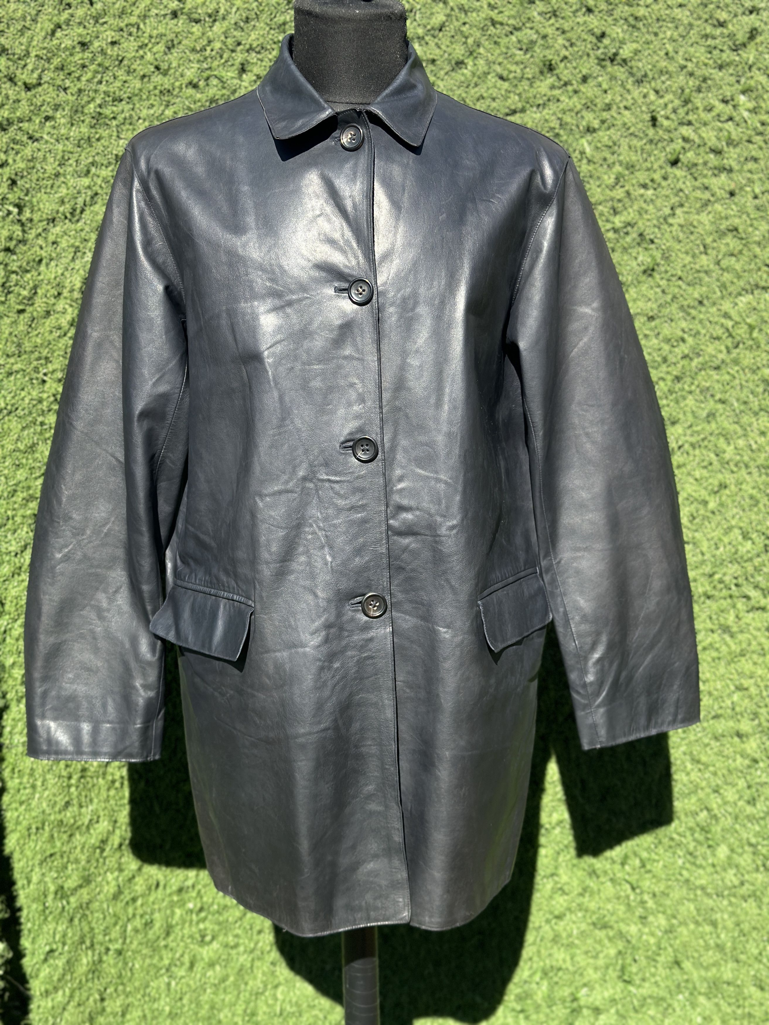 Jil Sander 1994 Lambskin Leather Coat Size 40 EU SS94