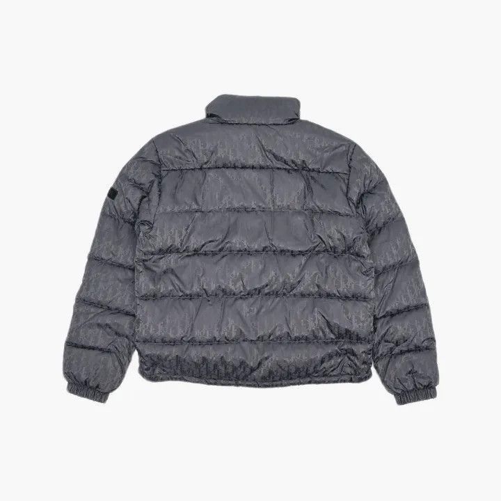 Dior Dior Dior Gray Logo-Printed Long Sleeve Puffer Jacket 0079 Size US L / EU 52-54 / 3 - 3 Thumbnail